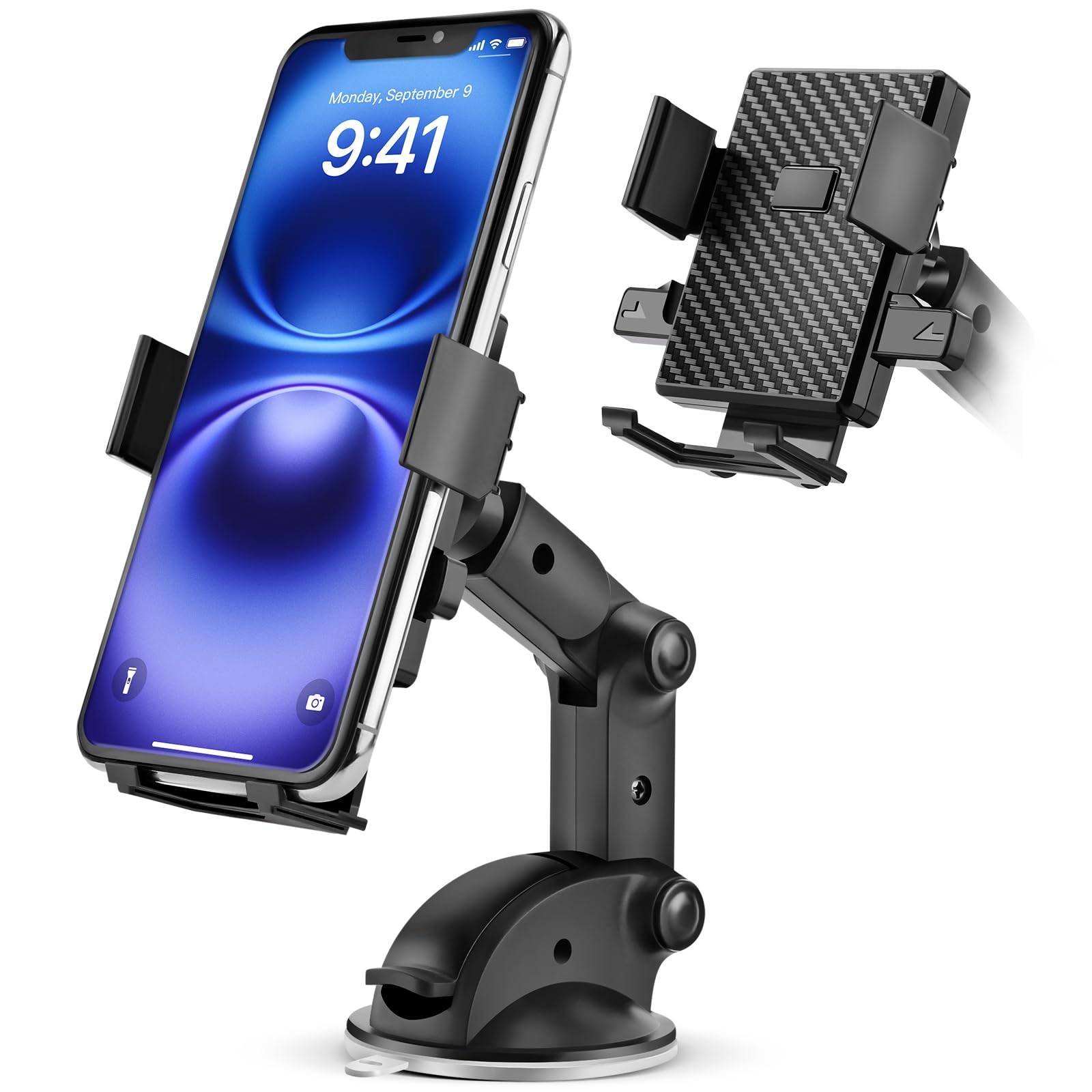 Tsakbam Phone Holders For Your Car, Car Phone Holder Mount, Universal Adjustable Dashboard Cell Phone Holder For All Iphone Andr