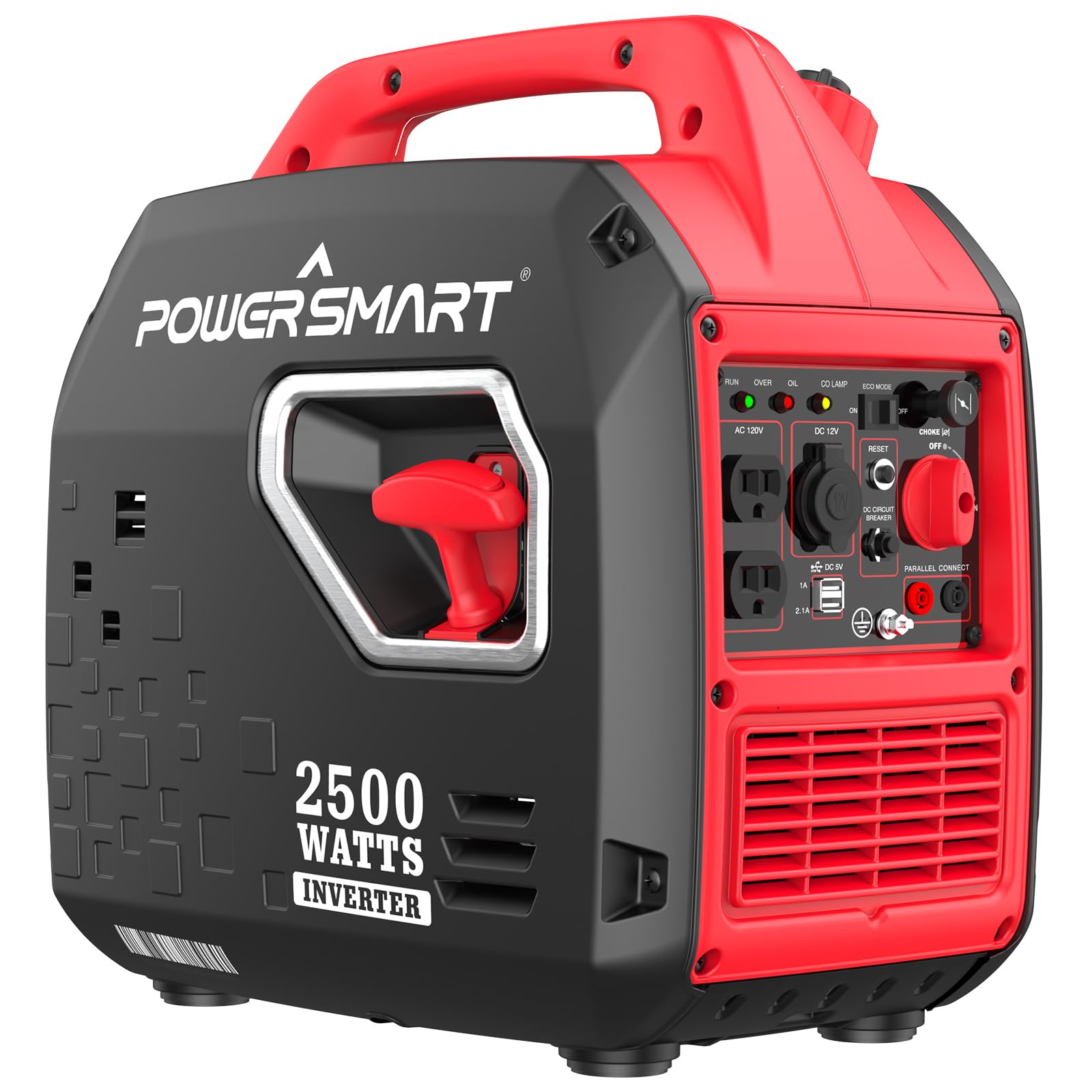 Powersmart 2500 Watt Portable Gas Inverter Generator, Super Quiet, High Fuel Efficient Generator, Lightweight, Carb Compliant Ps