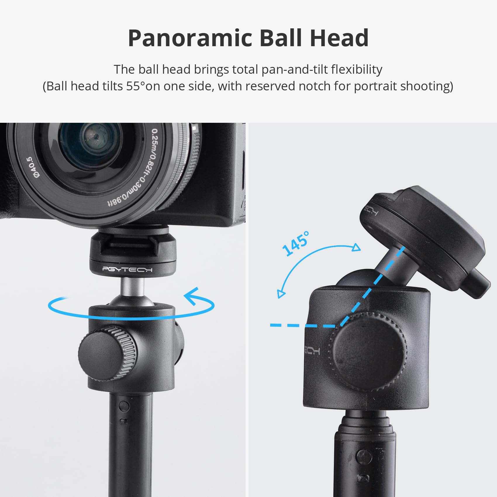 Pgytech Caplock Action Camera Extension Pole Tripod For Osmo Action 4/3/2, Osmo Pocket 2, Gopro Hero 11/10/9/8, One Rs/R/X3, Xiaoyi, Feiyu Action Camera With Pgytech'S Quick Release Design