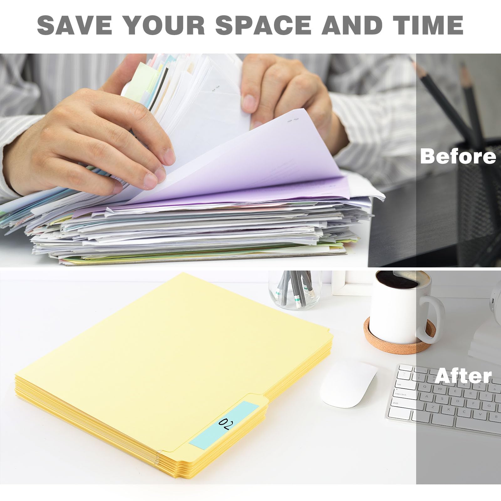 Lineco Archival Letter Size File Folders. Organize Important Documents, Prints, Photos. 9.5 X 11.75 With 1/2-Cut Tab, Acid-Free,