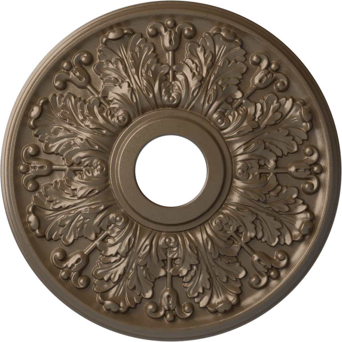 Ekena Millwork Cm16Apwss Apollo Ceiling Medallion, 16 1/2''Od X 3 5/8''Id X 1 1/8''P, Hand Painted Warm Silver