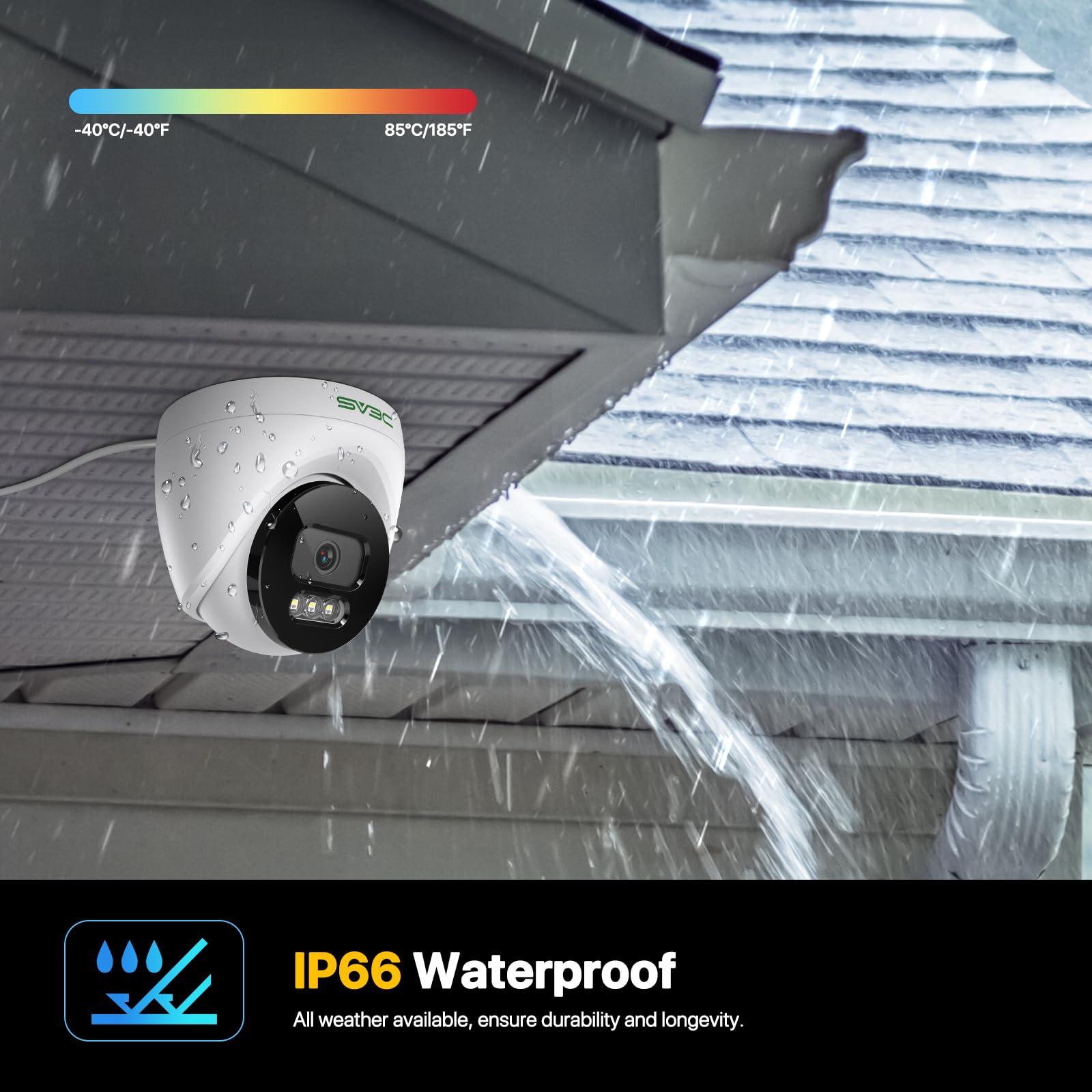 Sv3C 4K Poe Camera Outdoor, Ip Dome Wired Security Indoor Camera With Human/Vehicle Detection, 8Mp Hd Color Night Vision, Two Wa