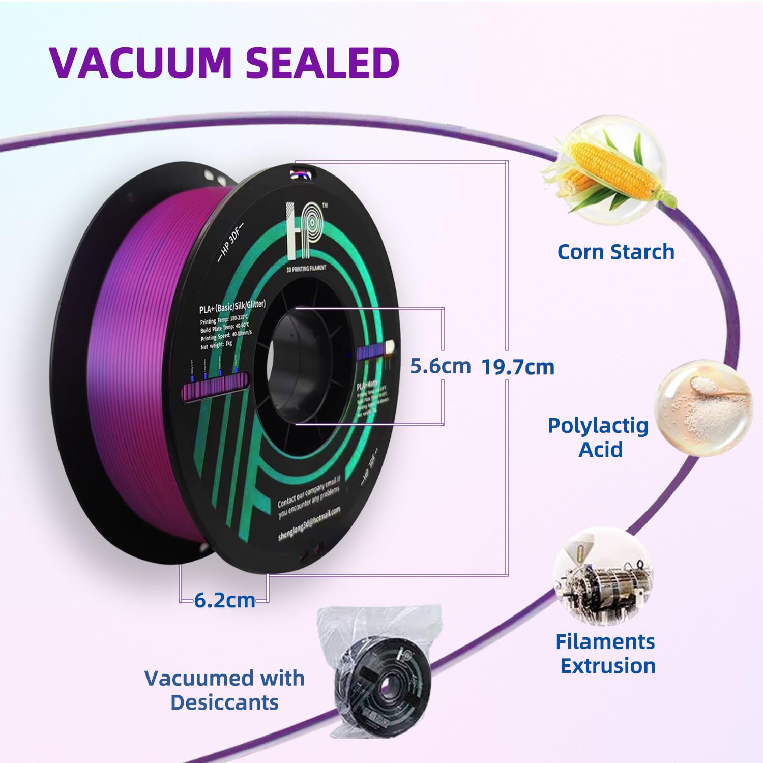 Pla Filament, Pla Plus(Pla+), 3D Printer Filament, Pla Filament 1.75Mm Dimensional Accuracy +/- 0.02Mm, 1Kg Spool (2.2 Lbs), Fit
