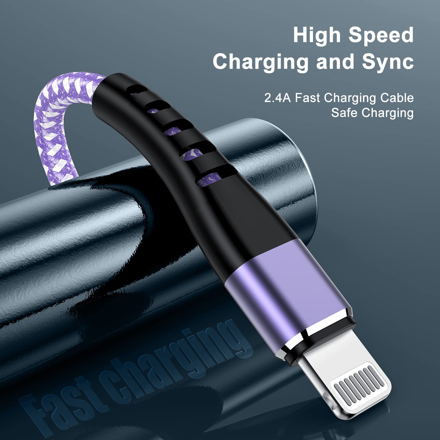 Essri 3Pack For Iphone Charger Cord 1Ft, Lighting Cable 1 Feet To Usb Charging Cable, Nylon Braided Charging Cord 1 Foot Compati