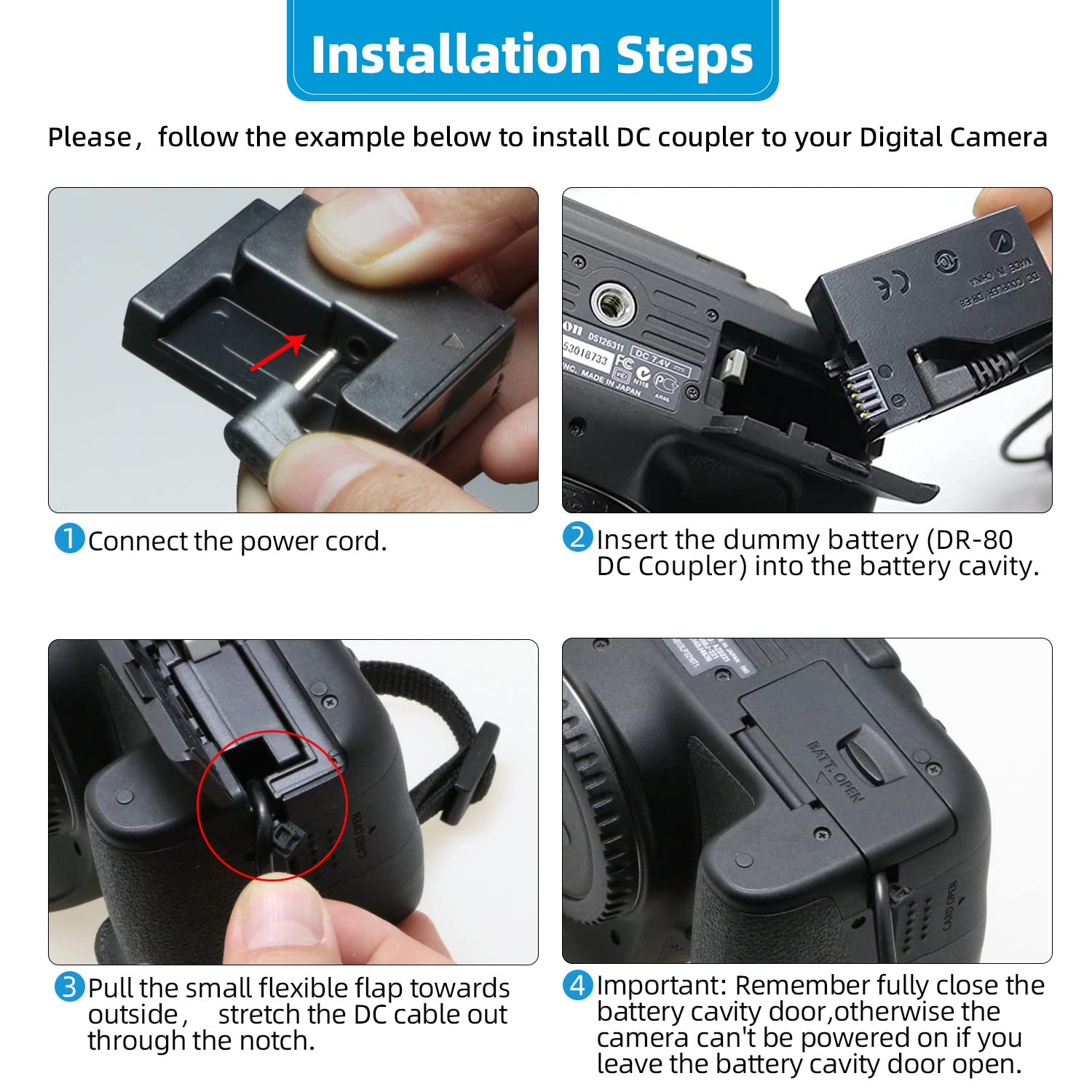 Glorich Ack Dc80 Replacement Ac Power Adapter Kit For Canon Powershot G1 X, G1X, G15, G16, Sx40, Sx40 Hs, Sx50, Sx50 Hs, Sx60 And Sx60 Hs Digital Cameras