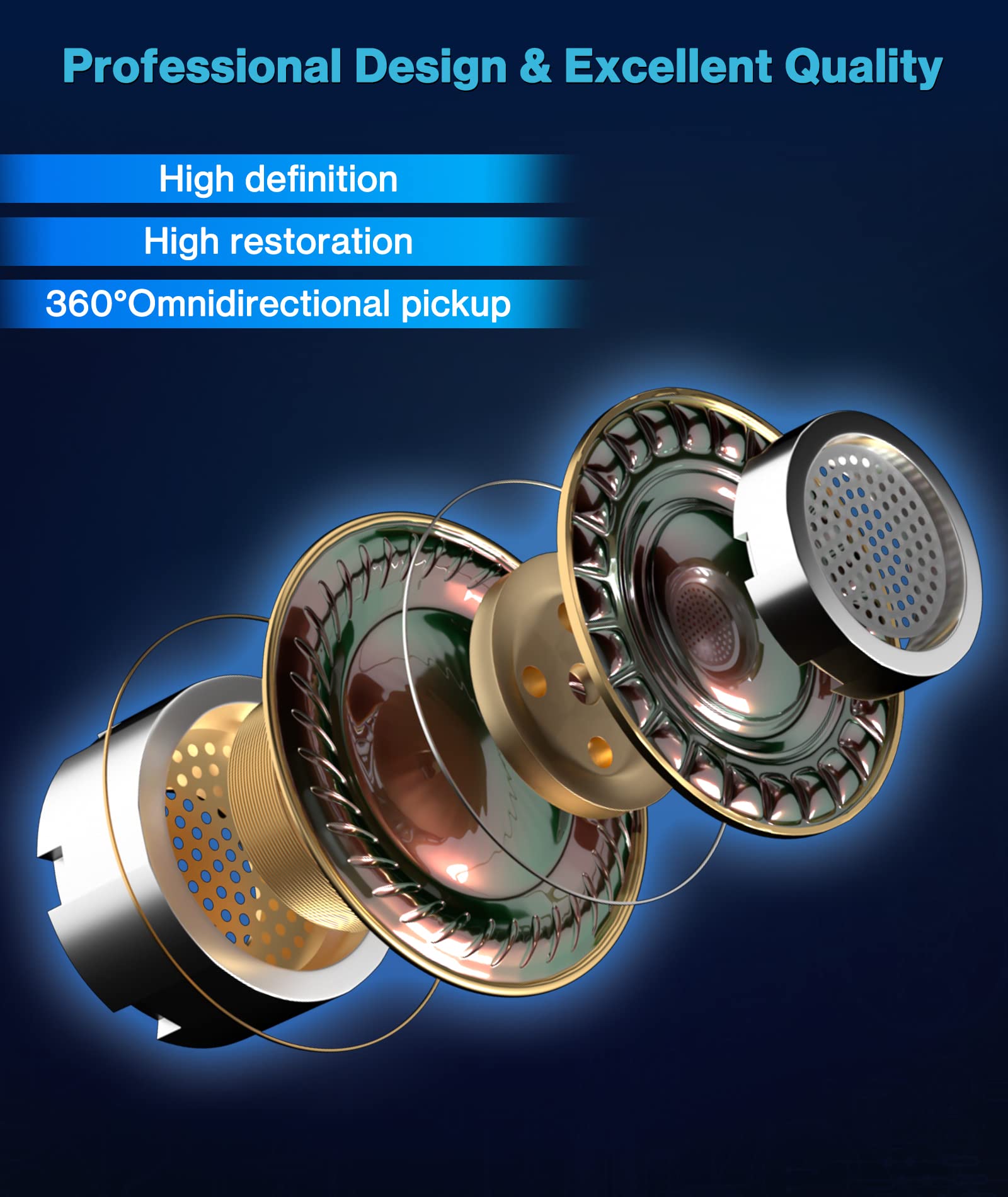 Gicorino Wireless Lavalier Microphone For Android/Iphone/Computer/Laptop, Wireless Mic For Iphone15 With Noise Reduction Chip, M