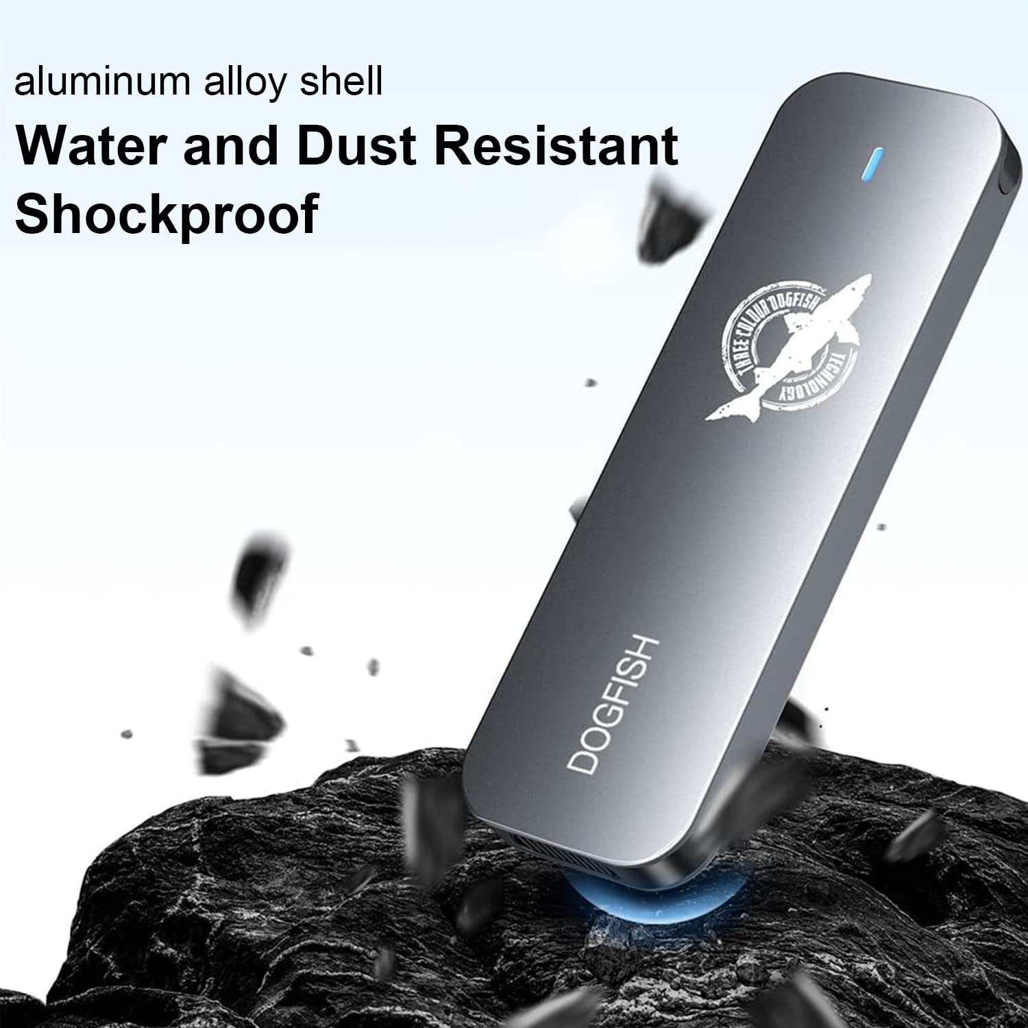 Dogfish Portable External Ssd 4Tb 2242/2260/2280 Ngff Grey Metal Usb 3.1 Type C Ultra Light Mini Solid State Drive For Mac/Windows/Android/Linux (Up To 10Gbps, With Led Indicator)