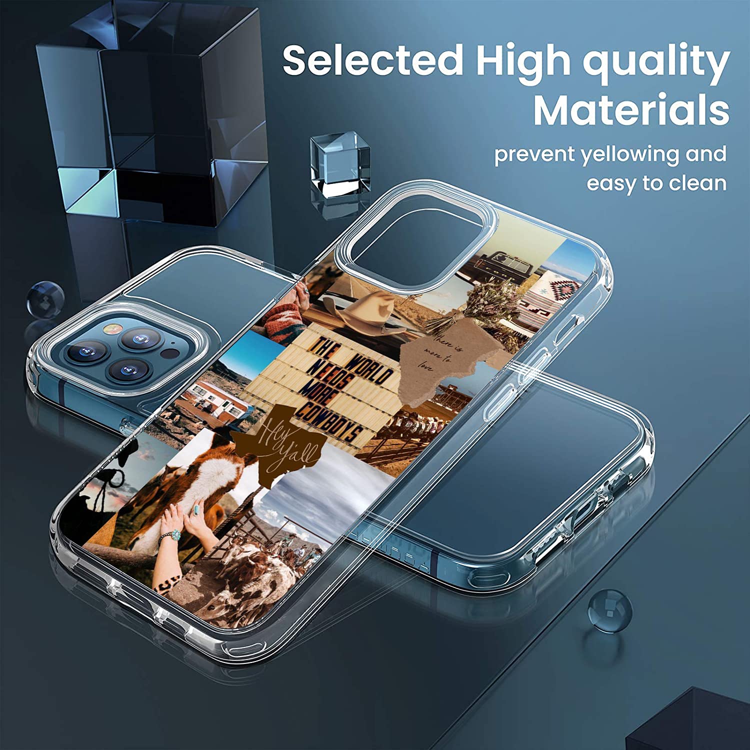 Huiyuekuai Compatible With Western Iphone 12 Pro Max Case, Retro Cowgirl Cowboy Country Chic Aesthetic Collage Iphone Case For M