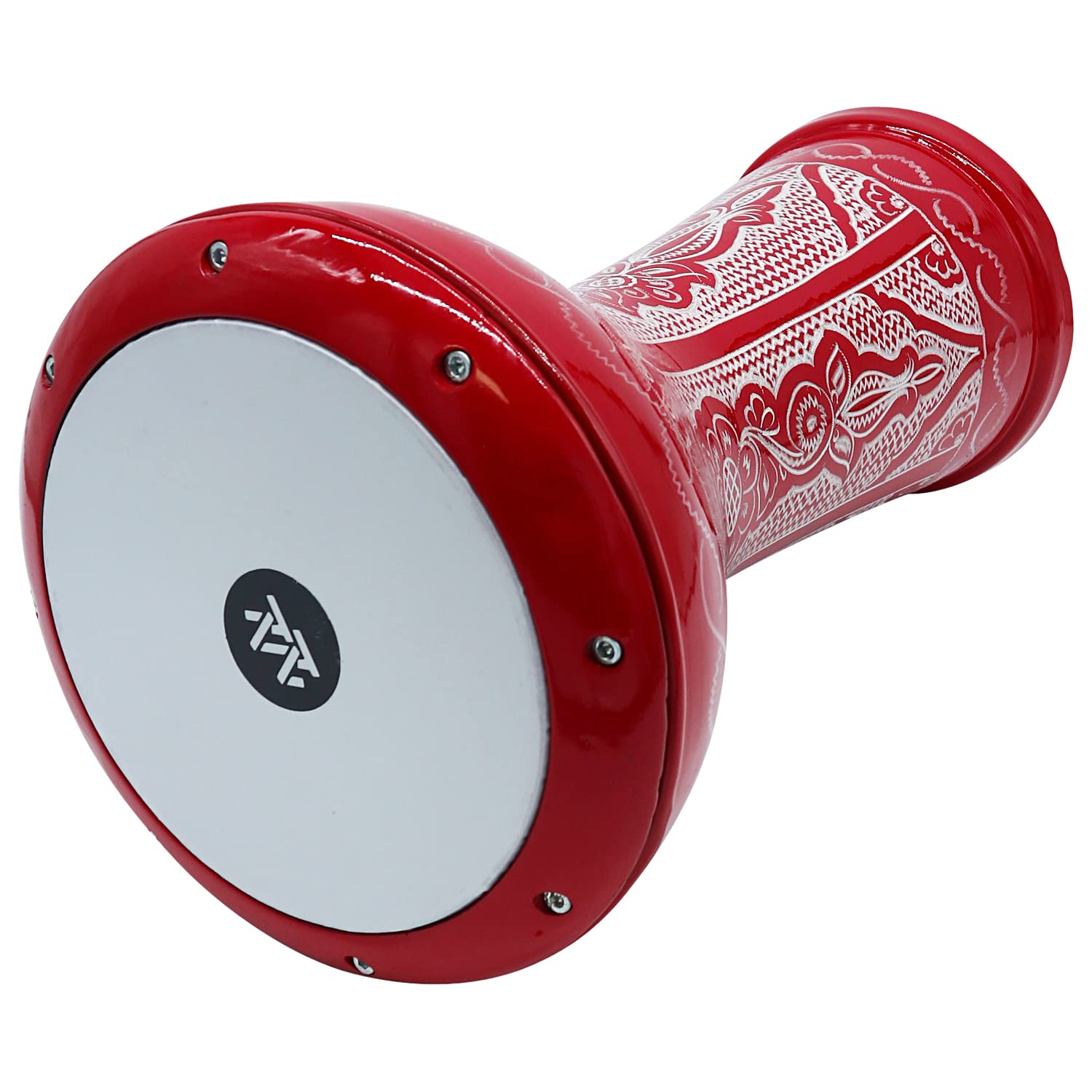 The 17 ' ' Wave Zaza Percussion Egyptian Style Darbuka Doumbek (Glowing Red   Engraved)