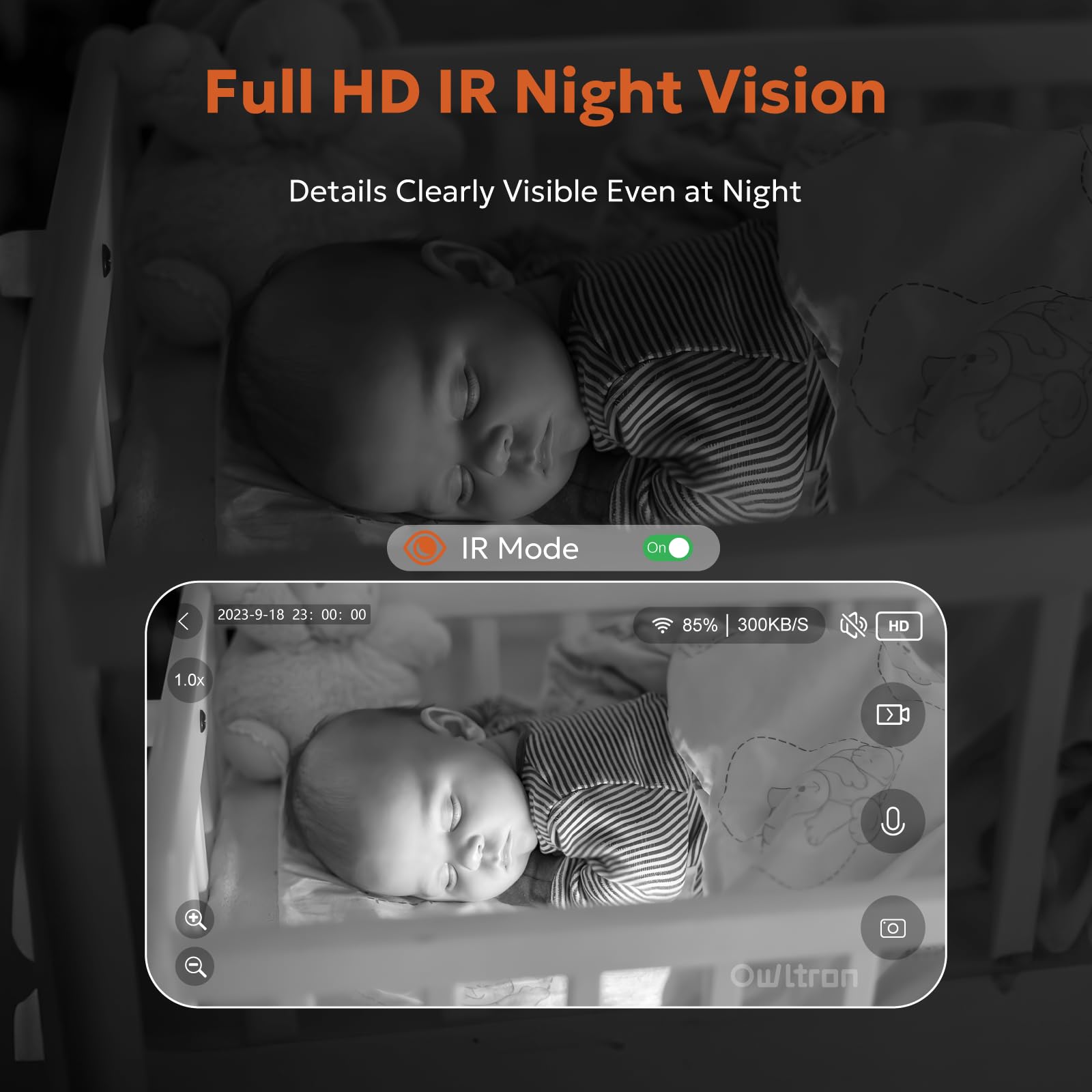 Owltron Indoor Security Camera 2K, 2.4Ghz Wifi Cameras For Home Security Baby Monitor Camera With Motion/Cry Detection, Pet & Do