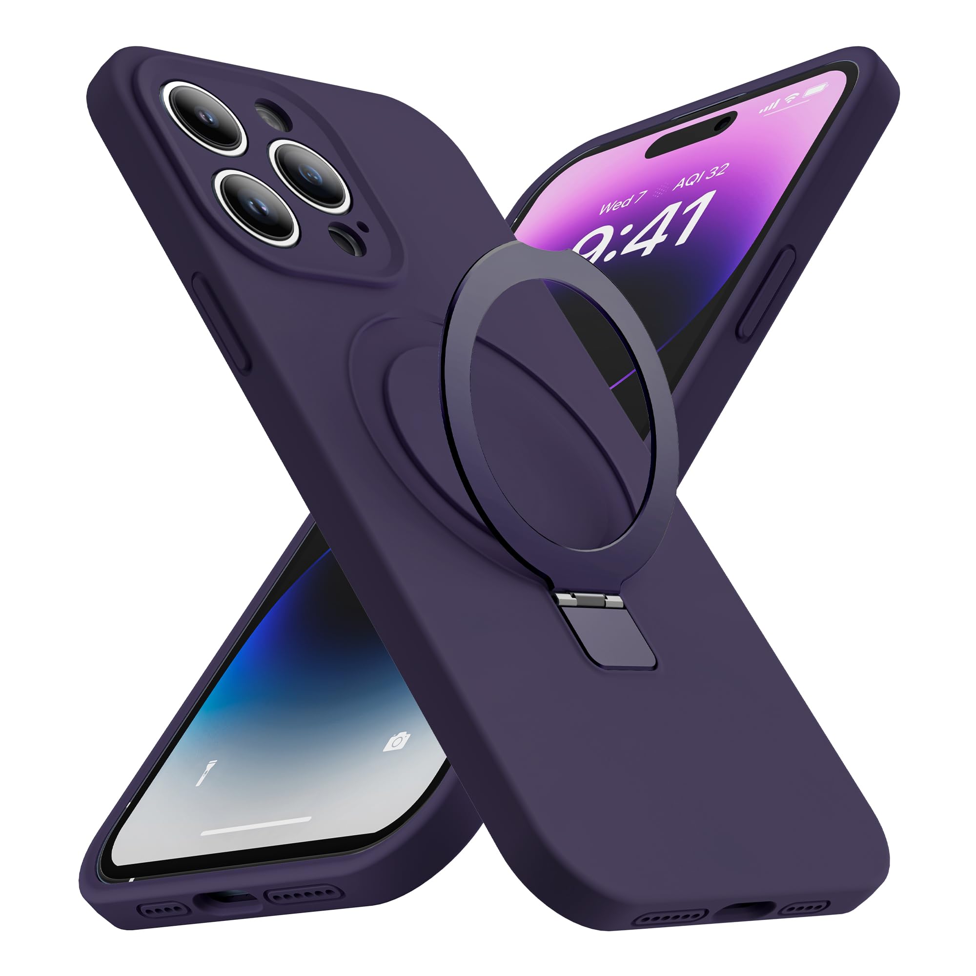 Skylmw Designed For Iphone 12 Pro Case With Magnetic Invisible Stand Compatible With Magsafe Military Drop Tested Shockproof Sil