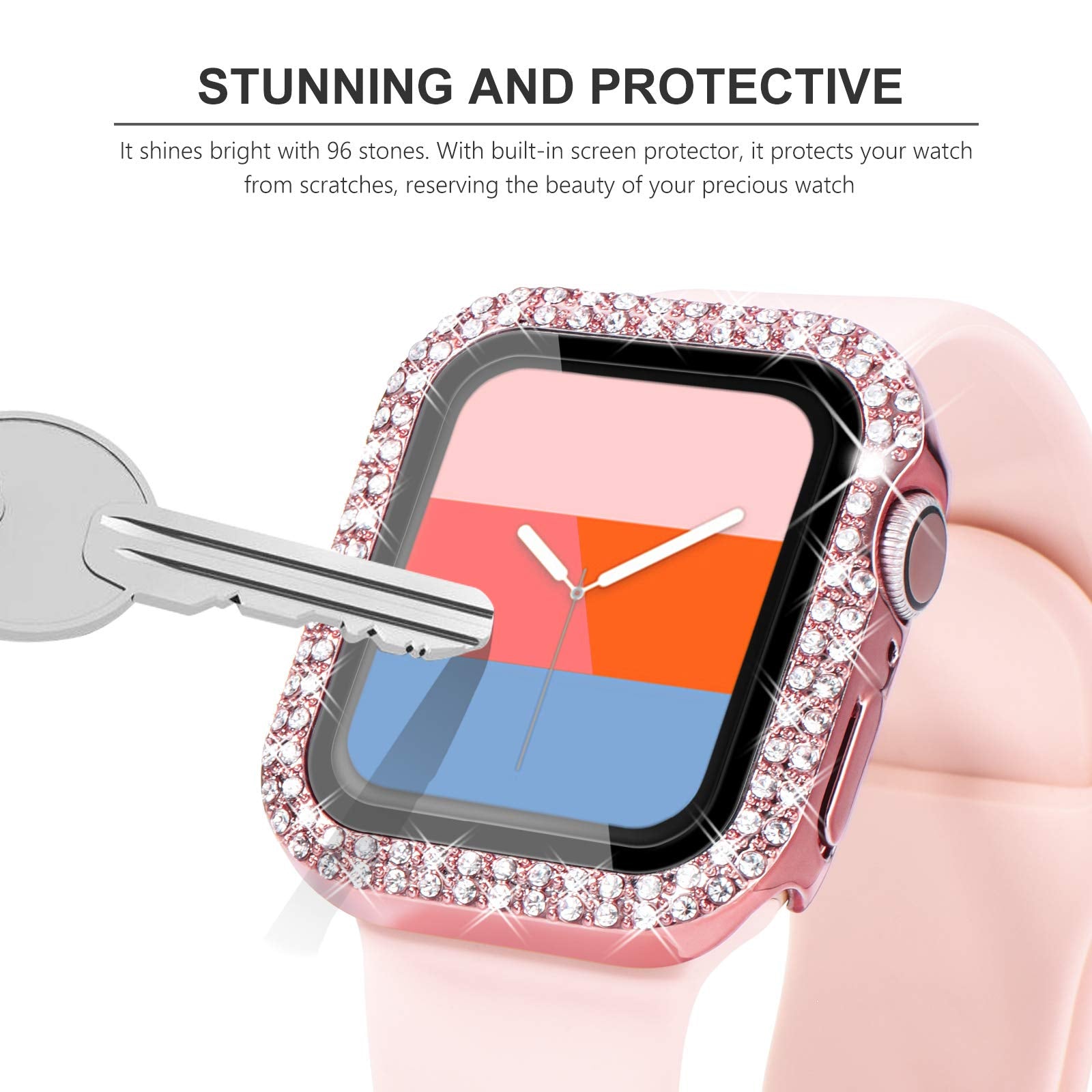 Kades Compatible For Bling Apple Watch Protective Case With Built In Screen Protector For Apple Watch 40Mm Iwatch Series Se Se20