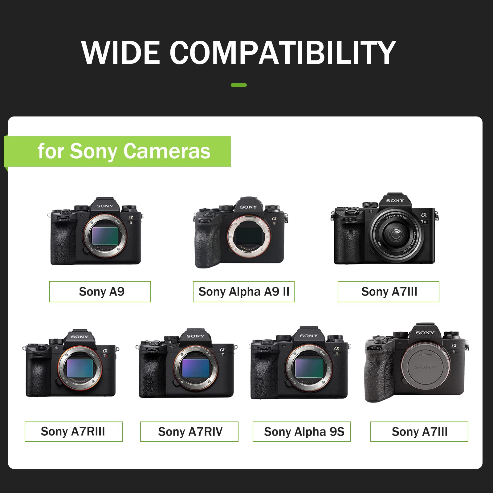 Eeyrnduy 2 Pack Np Fz100 Battery And Charger Set Replacement For Sony Np Fz100 A6600 Alpha A7Iii A7Riii A7R Iv A9 A6600 Alpha 9