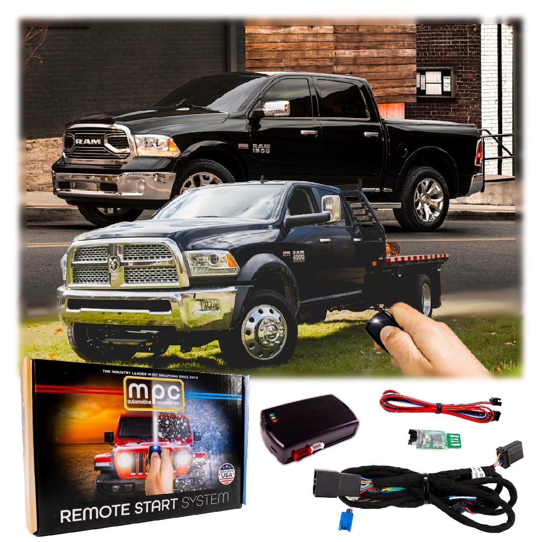 Mpc Remote Start Kit For 2013 2017 Ram 1500, 2500, 3500 & 2013 2016 Ram 4500 || All Trims || Plug N Play Harness || Press Oem Ke