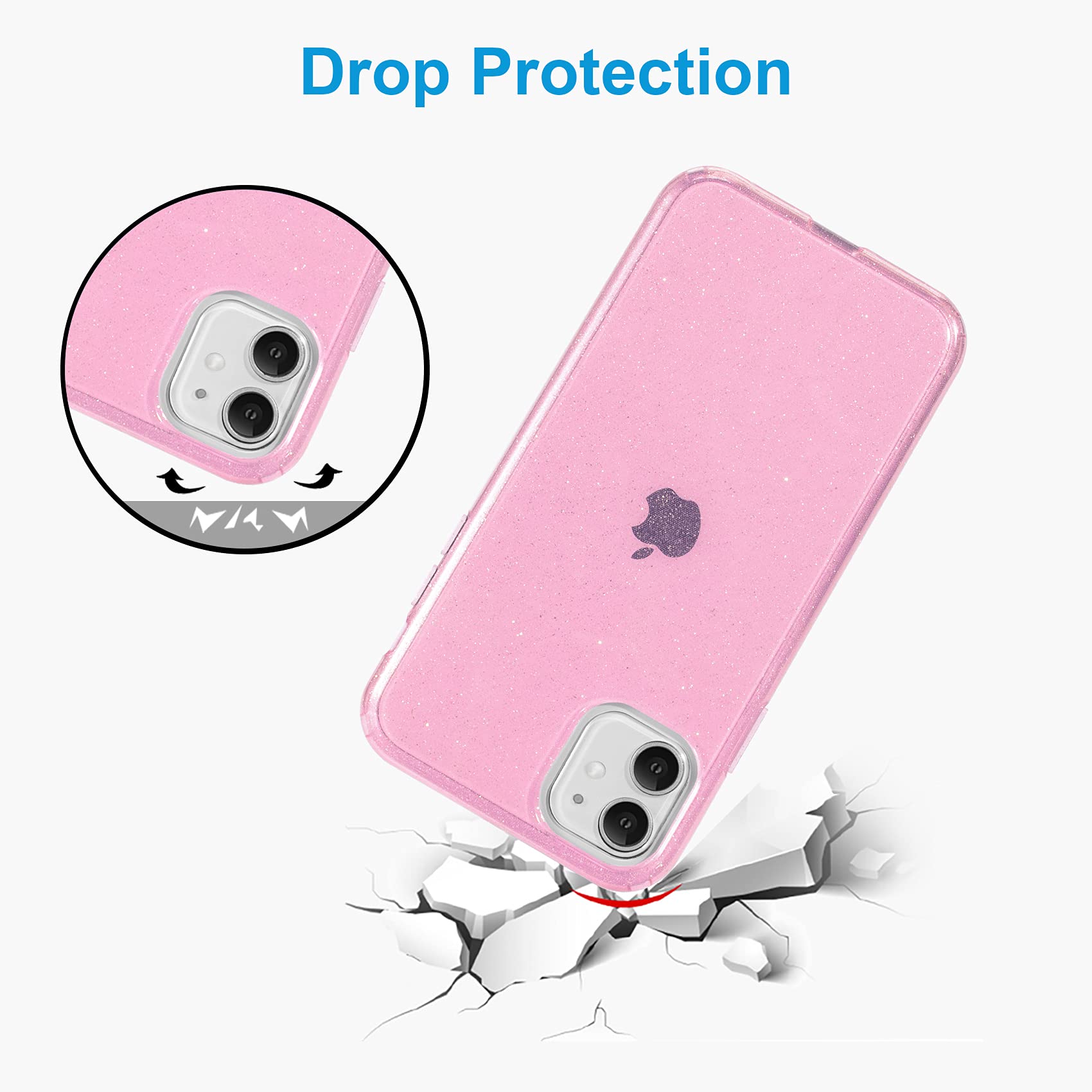 Jjgoo Compatible With Iphone 11 Case, Glitter Sparkle Bling Anti Scratch Shockproof Protective Flexible Phone Cases Cute Slim Th