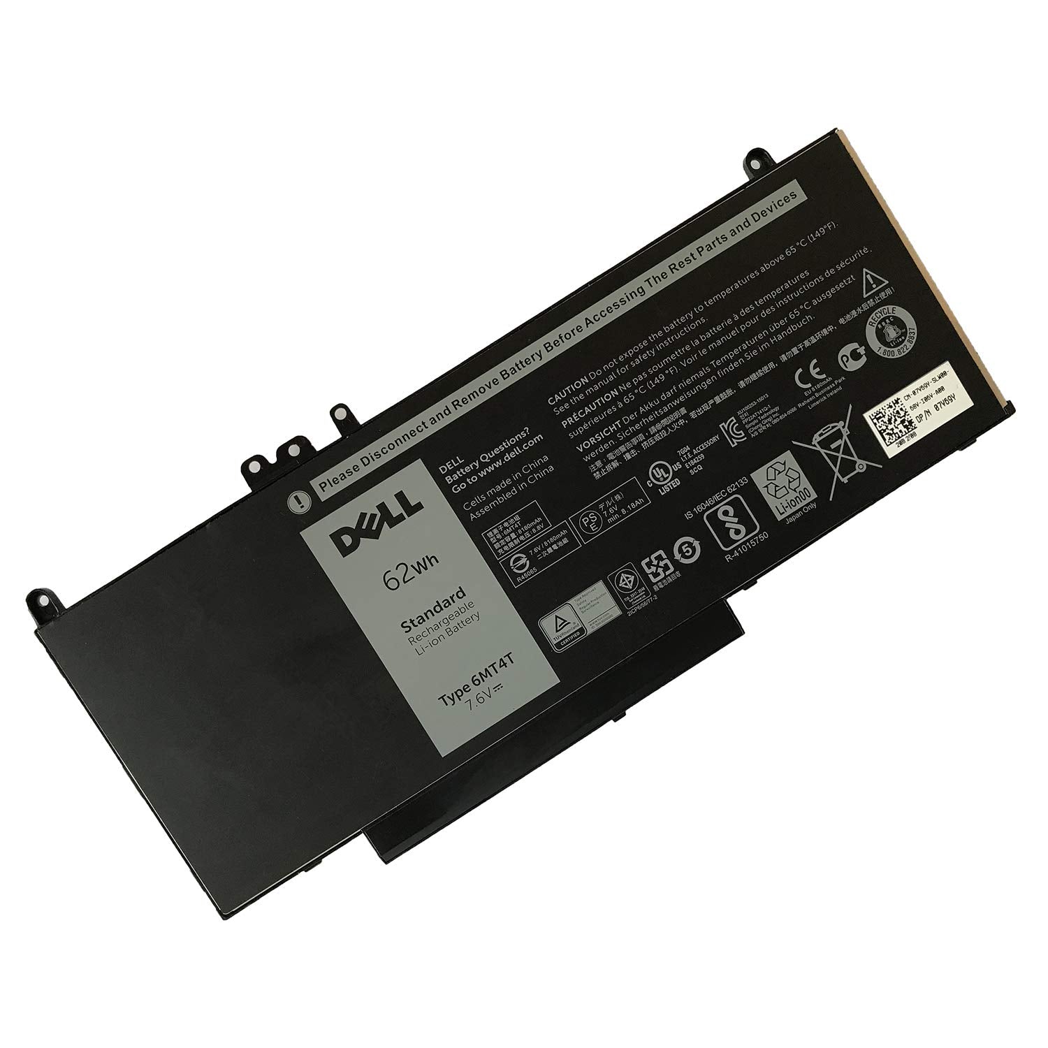 Dell 6Mt4T 7.6V 62Wh Li Polymer Notebook Battery For Dell Latitude E5270, E5470, E5570, Precision 3510 Series Laptops Alternant