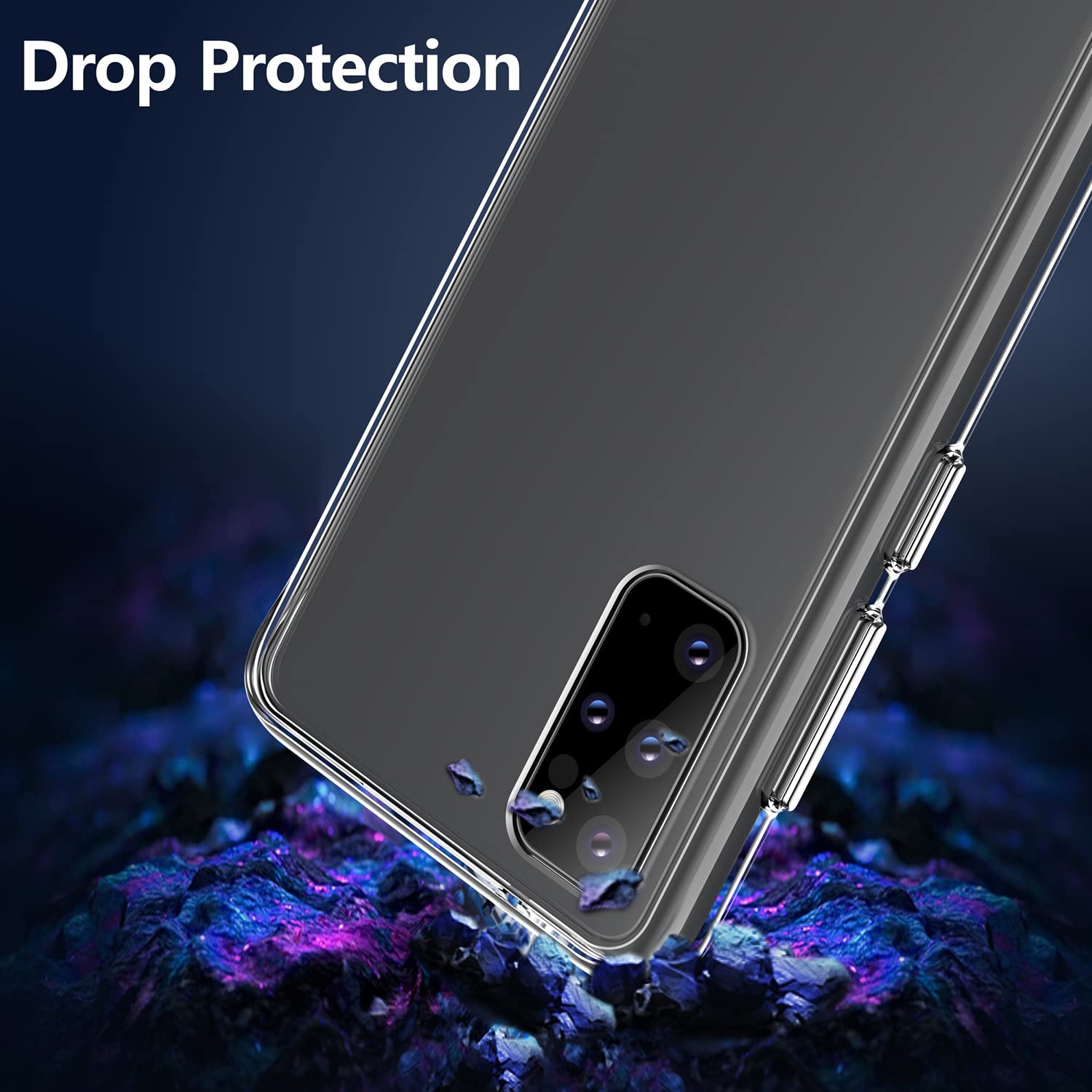Rayboen Samsung Galaxy S20 Plus 5G Phone Case Crystal Clear Shockproof Hard Plastic Back Soft TPU