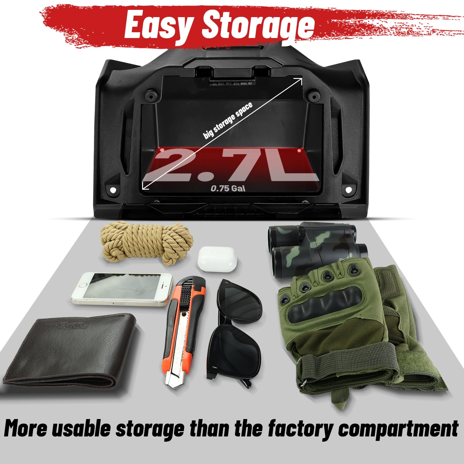 Mdpromcp Electronic Device Mount   Adjustable Rzr Tablet Holder Gps Phone Mount With Storage Box Compatible With Polaris 2019 20