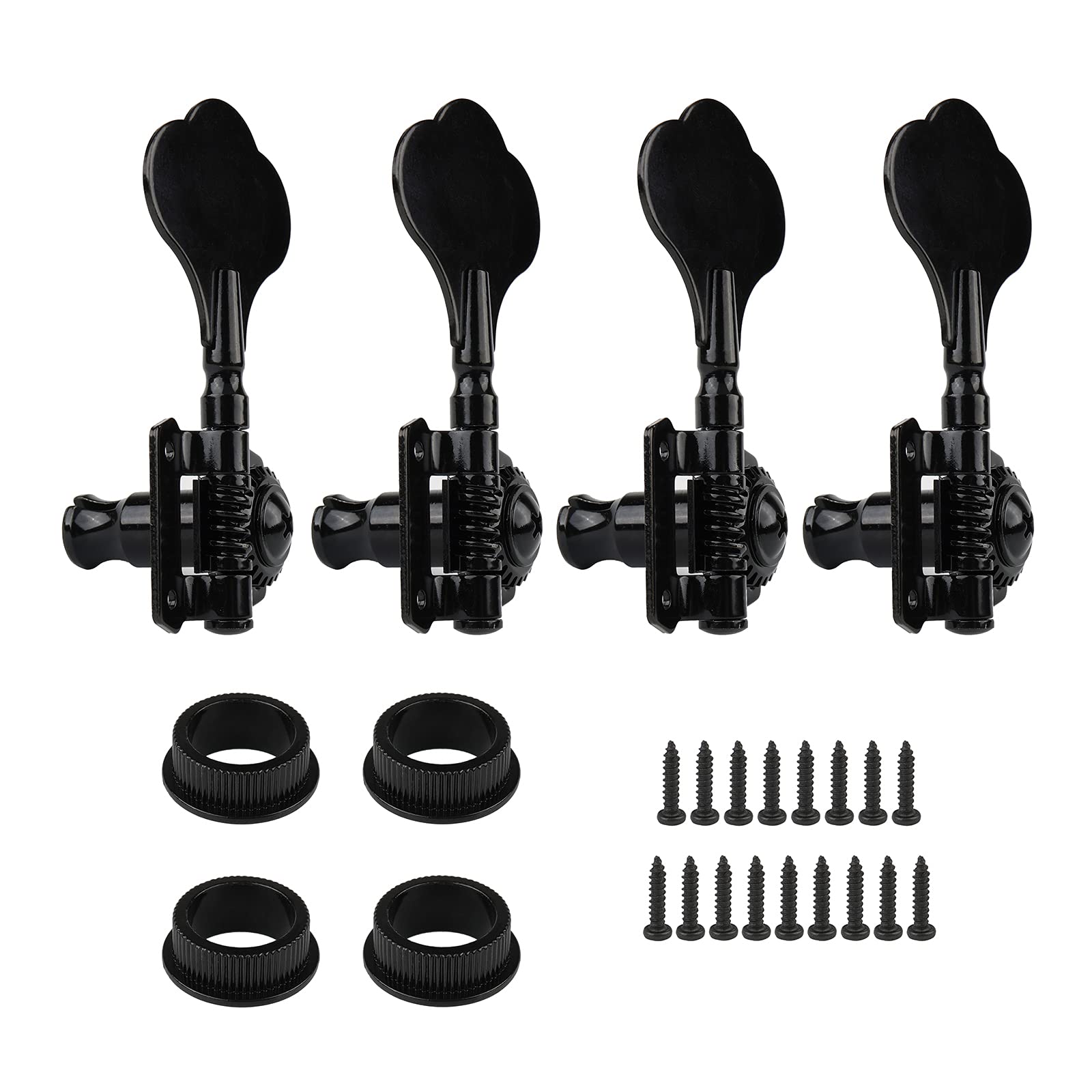 4R Bass Guitar Tuning Pegs Bass Vintage Opened Machine Heads Black