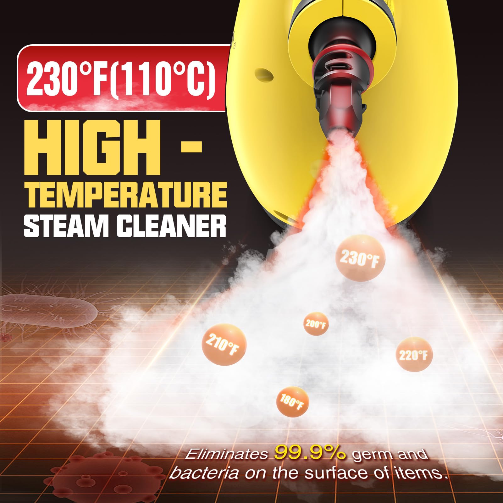 Steamify Pressurized Handheld Steam Cleaner For Home, Multi Surface Steamer With 12 Accessories, 12.8Oz Natural Steamer For Clea