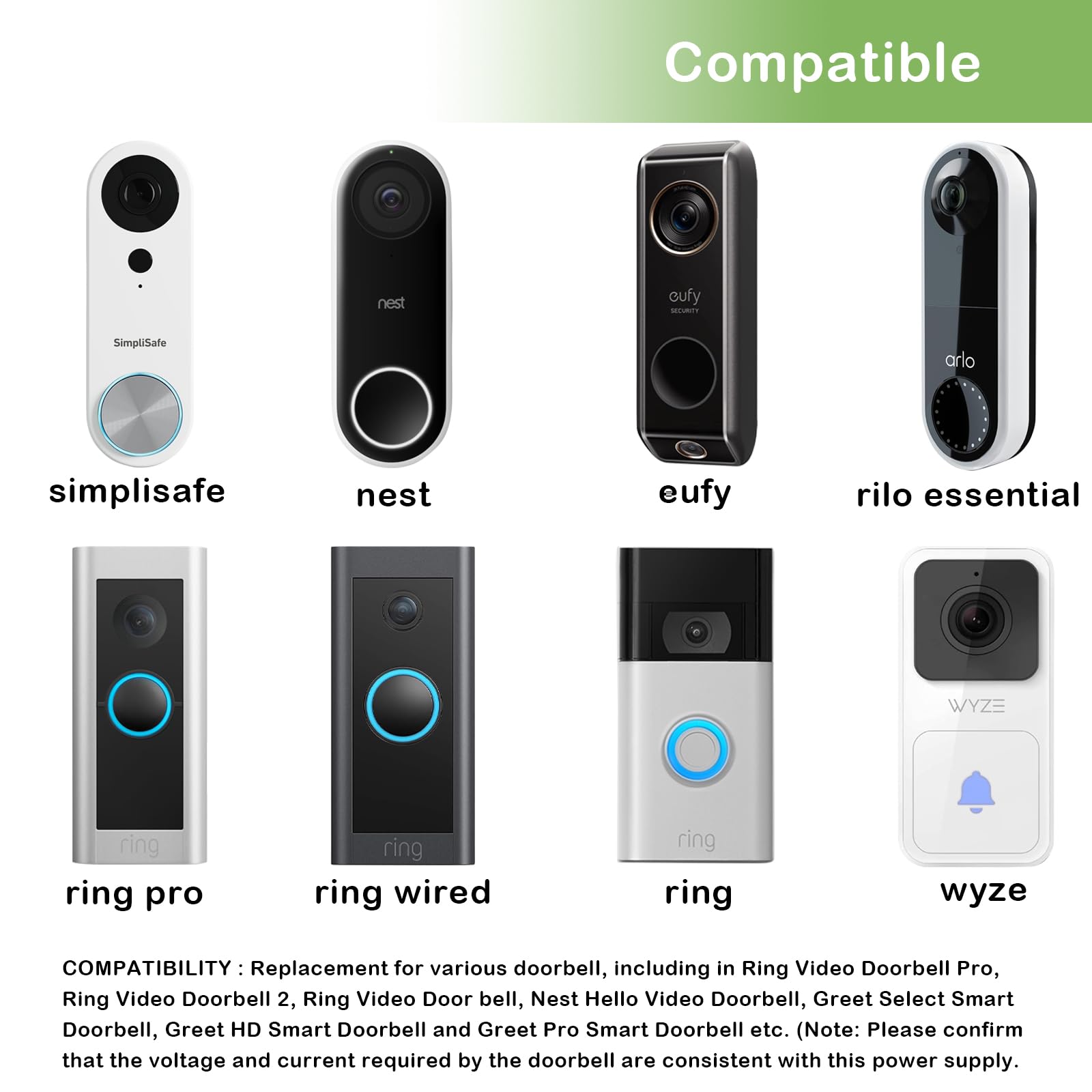 Sigeiy Doorbell Transformer 24V 500Ma Doorbell Power Adapter Ac110 120V To Ac24V, Compatible With Ring, Nest, Eufy, Wyze, Arlo V