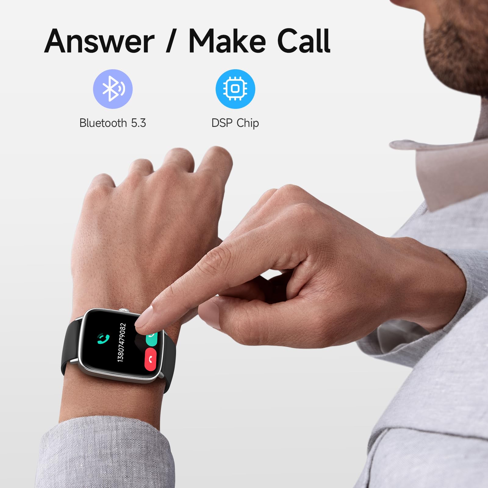 Smart Watch, 1.85 '' Hd Smartwatch For Men Women (Answer/Make Calls), 100+ Sport Fitness Watch With Heart Rate/Sleep/Spo2 Monito