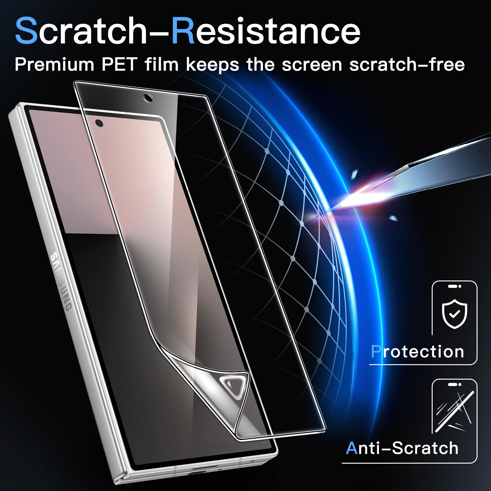 Jetech Front Screen Protector For Samsung Galaxy Z Fold 7 2025, Full Coverage Pet Film, Case Friendly, Hd Clear, 3-Pack
