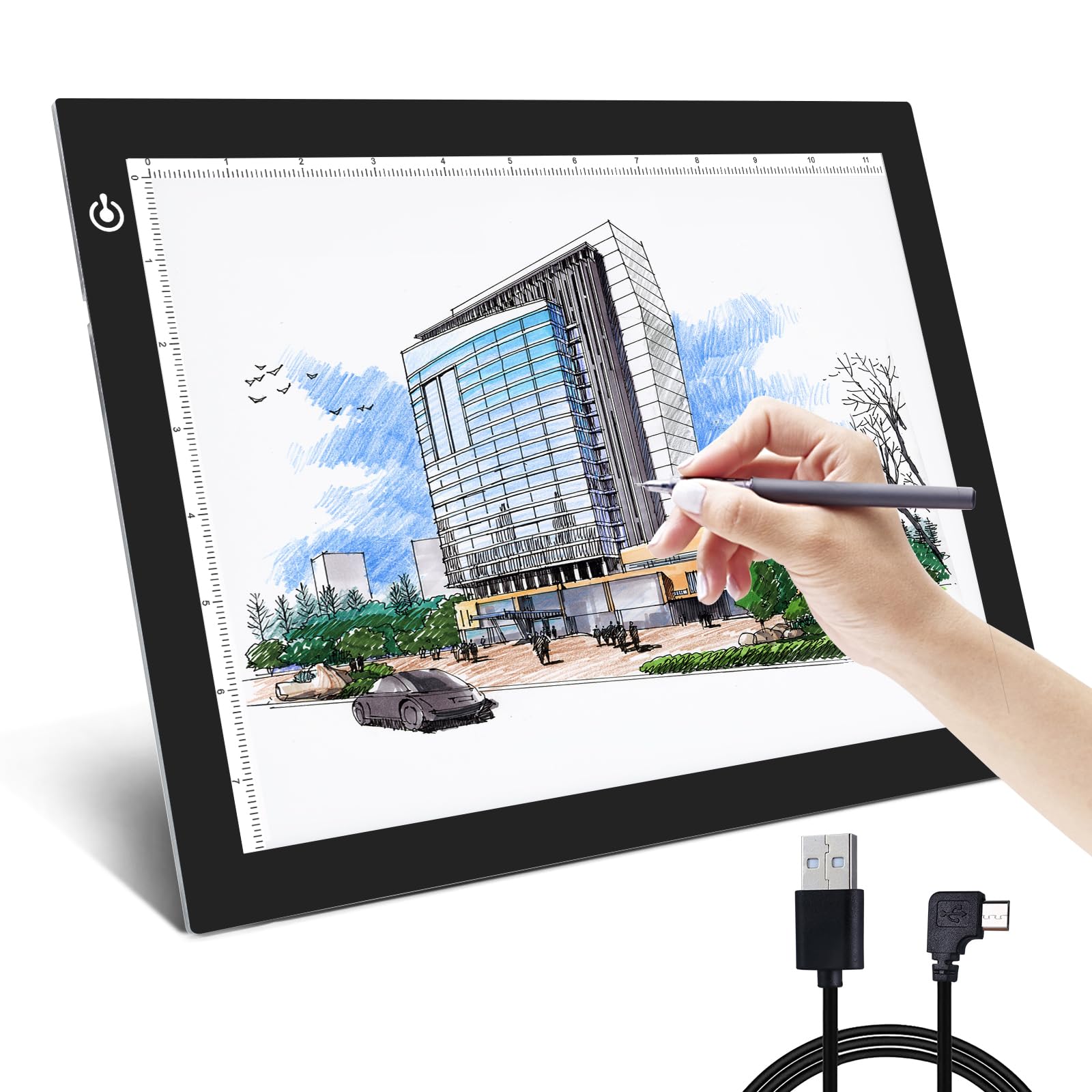 Nxentc A4 Tracing Light Pad, Ultra Thin Tracing Light Box Usb Power Artcraft Tracing Light Table For Artists, Drawing, Sketching