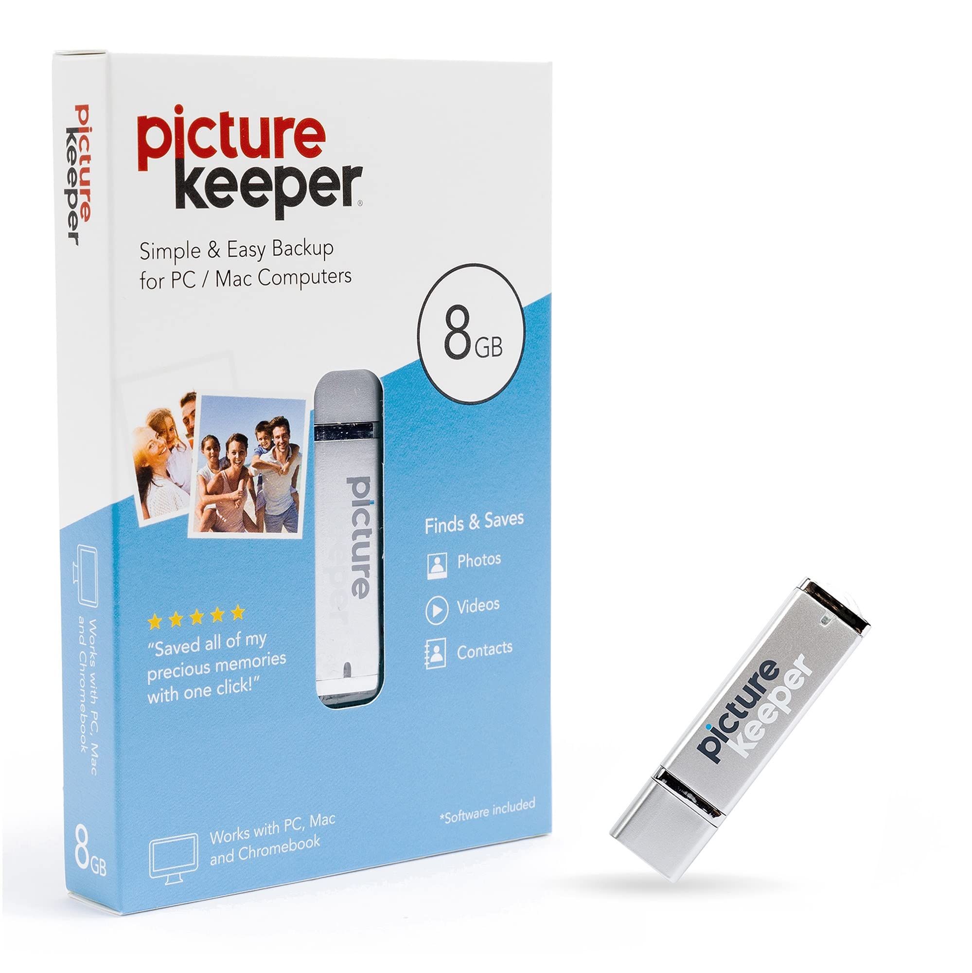 Picture Keeper Photo & Video Usb Flash Drive For Mac And Pc Computers, 8Gb Thumb Drive