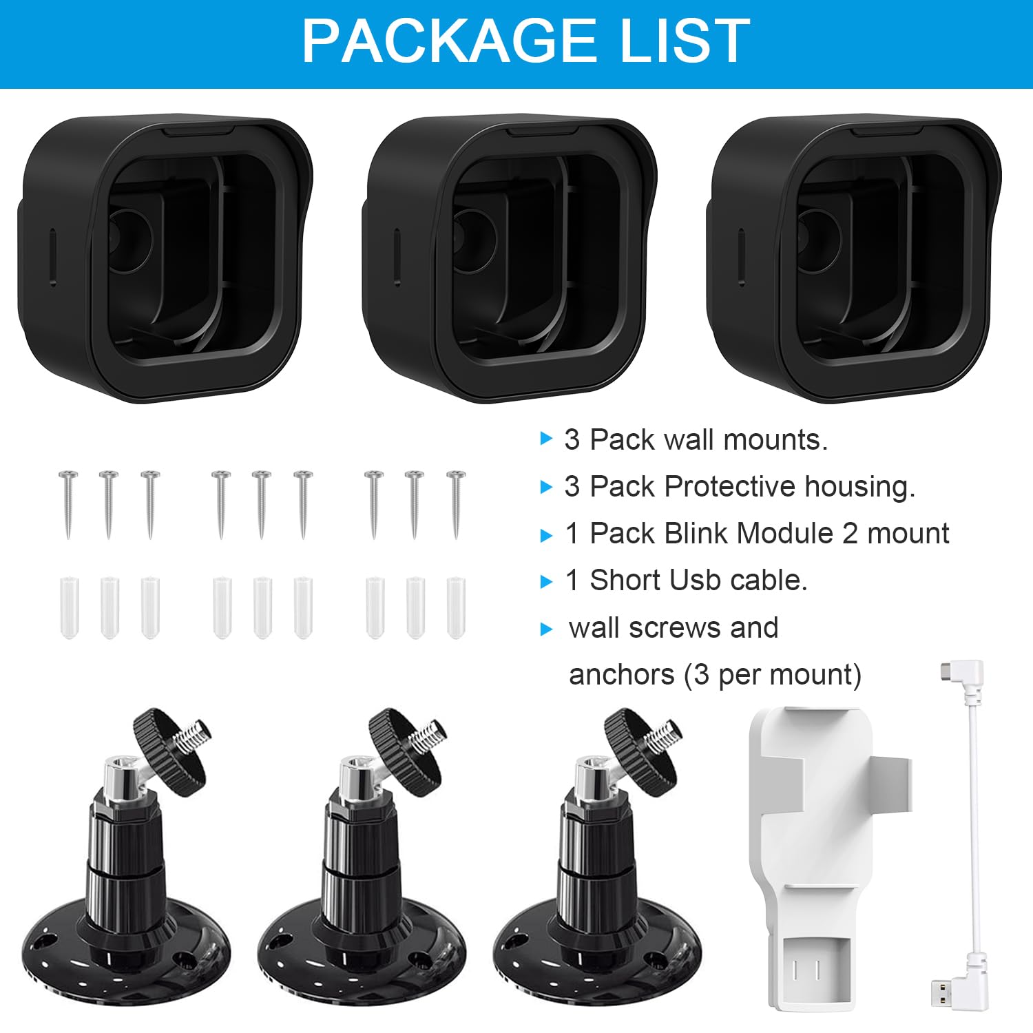 All New Blink Outdoor 4Th Gen Camera Mount, 3 Pack Weatherproof Protective Housing And 360 Degree Adjustable Mount With With Syn