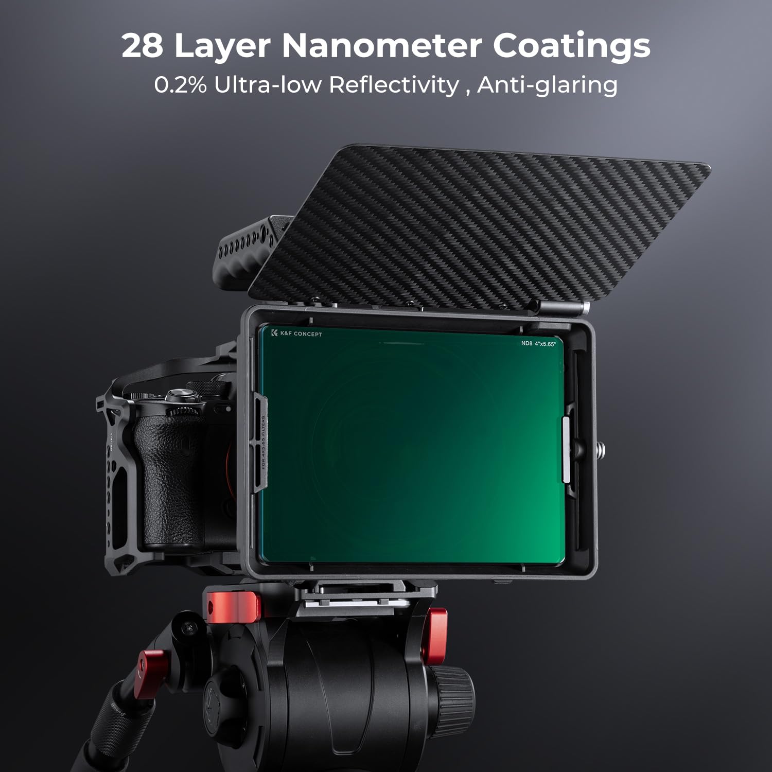 K&F Concept 4'' X 5.65'' Square Nd0.9 (3 Stops) Filter Cinema Neutral Density Filter Compatible With Tilta, Smallrig Matte Box U