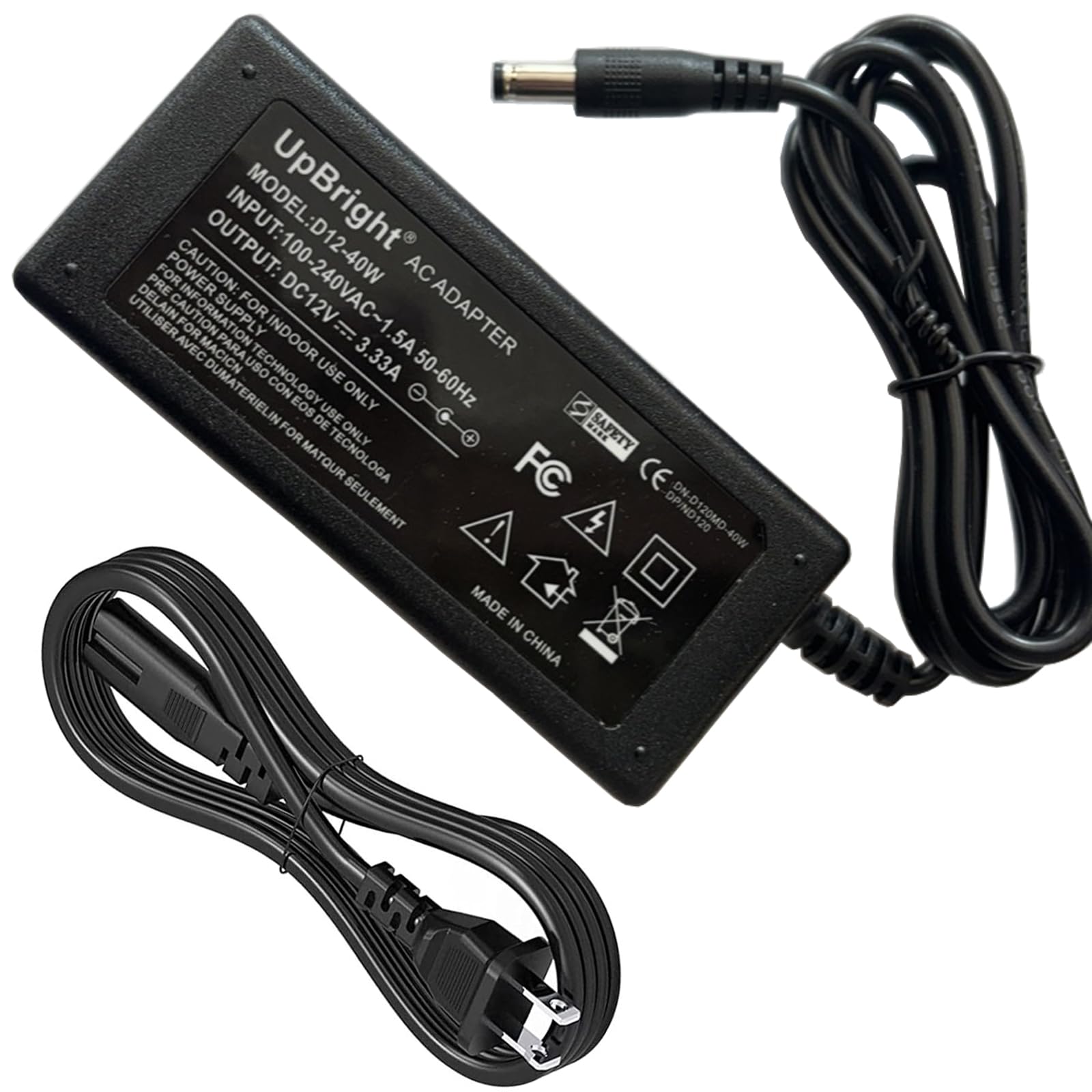 Upbright 12V 3A Ac/Dc Adapter Compatible With Donner Dep-20 Dep-20S Dep-10 Dep-45 Dep-80 Beginner Digital Piano 88 Key Full Size