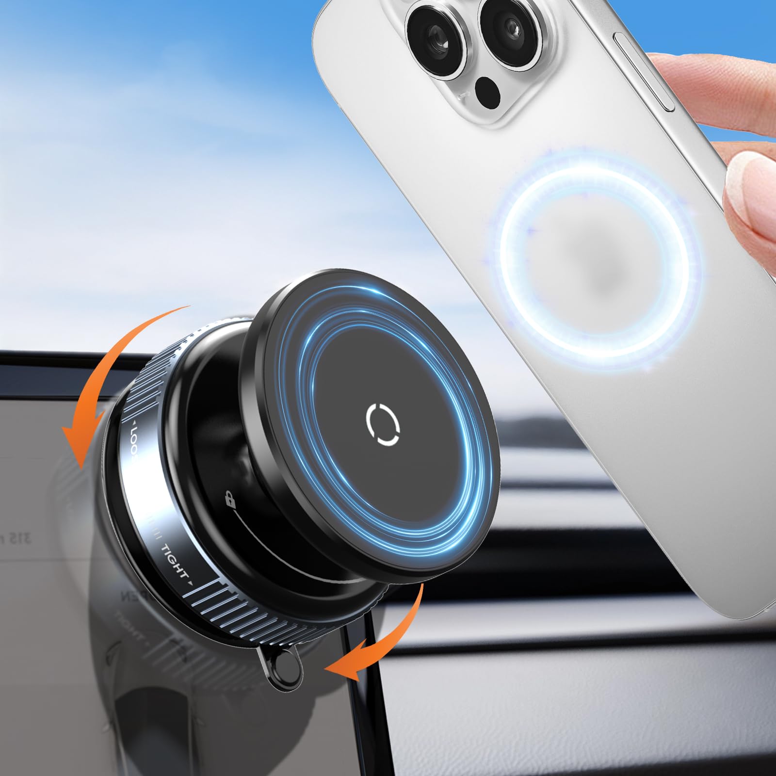 Upgraded 360 Adjustable Vacuum Magnetic Suction Cup Phone Holder, Portable Mechanical Suction Phone Mount For Car/Gym/Kitchen/Mi