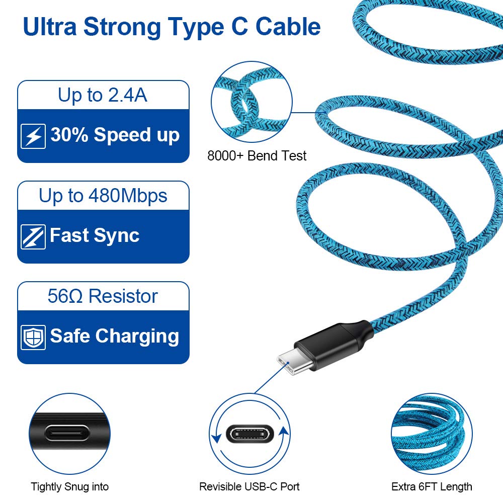 Dual Usb Car Charger, Wall Plug With 2 Pack Type C Cable For Samsung Galaxy A50 A20 S21 S21+ S20+ Ultra S10 Note 20 Ultra 10 A51