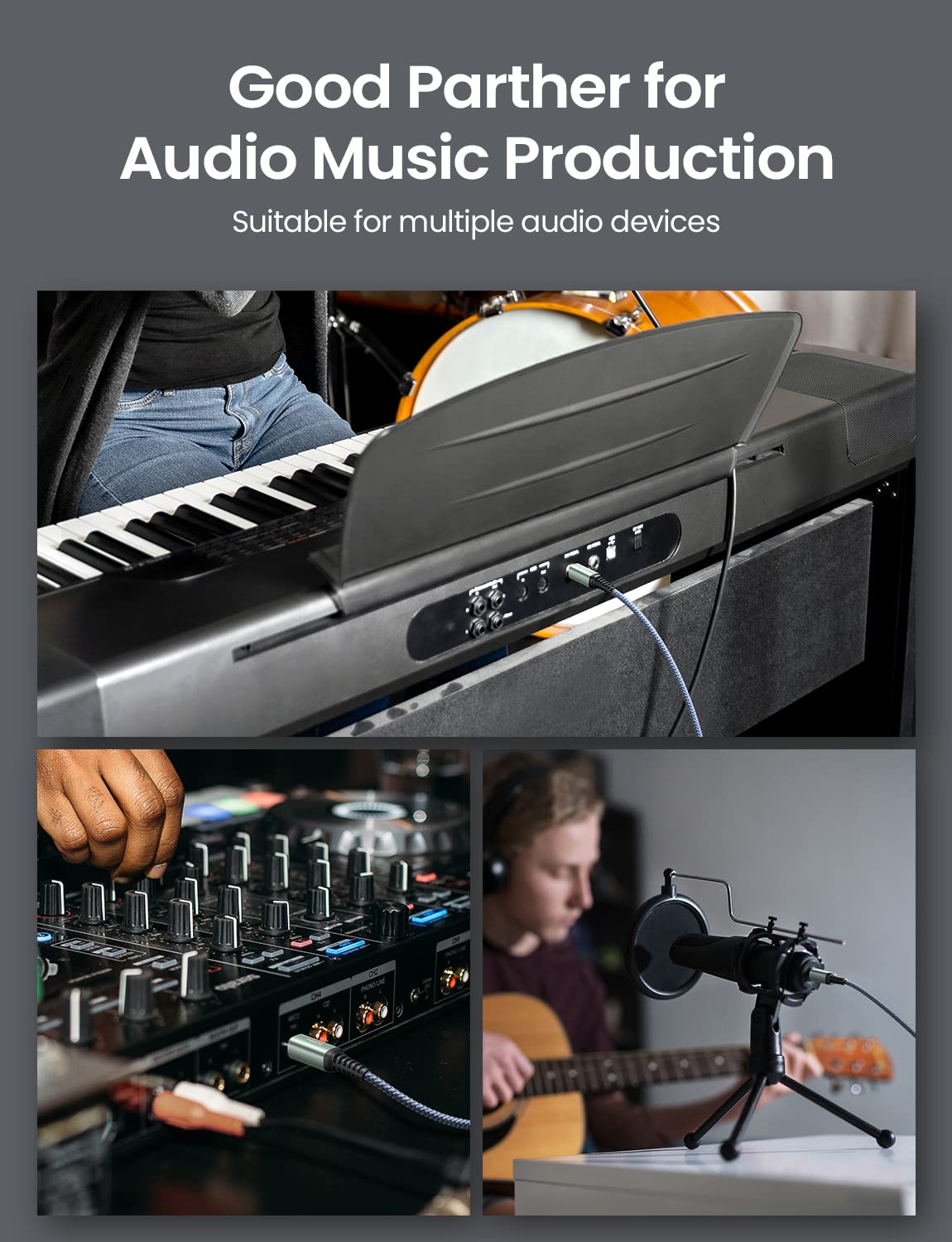 Ainope Printer Cable, 2 In 1 Usb Printer Cable High Speed 10Ft Nylon Braided [Never Rupture] Usb B To Usb C Printer Cord For Mac