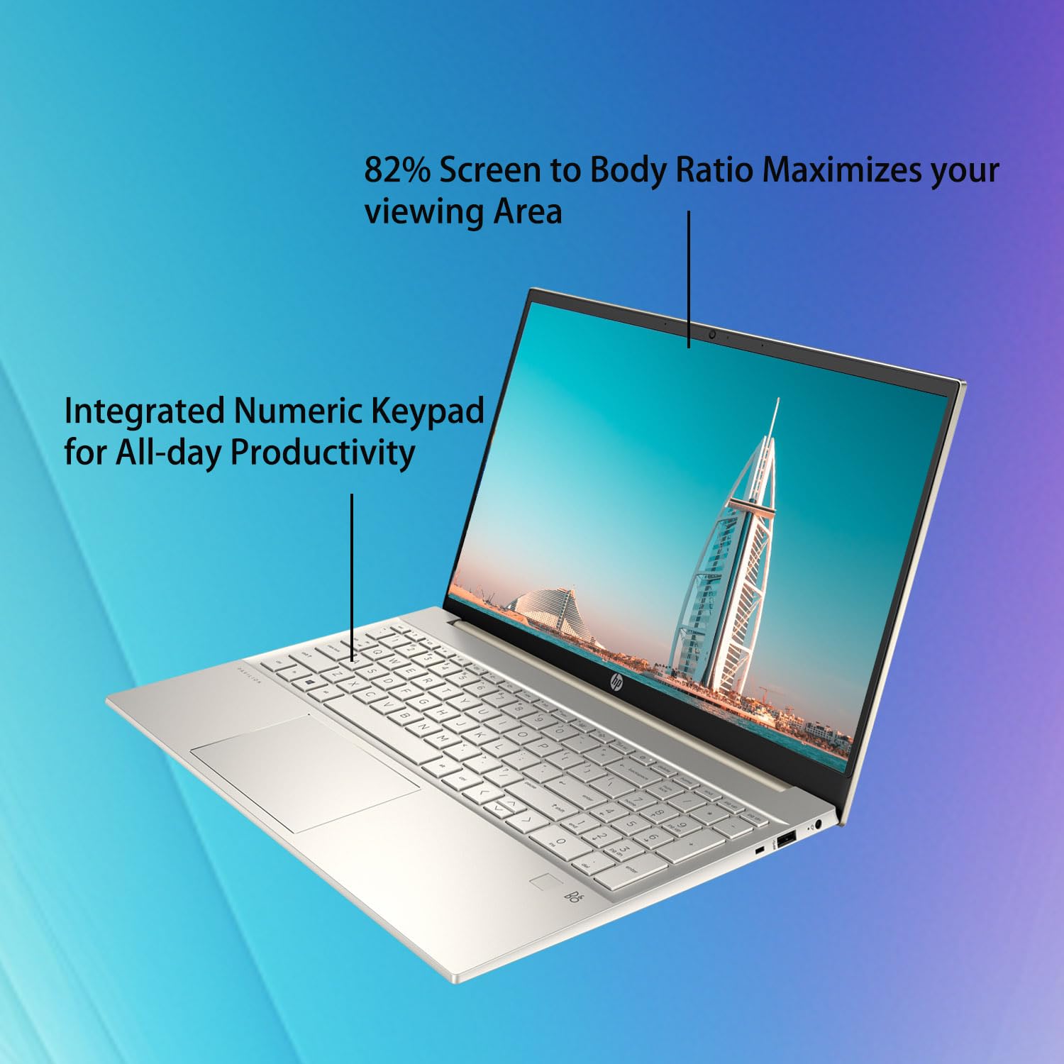 Hp Pavilion Laptop, 15.6    Fhd Display, Intel Core I7 1355U Processor, 64Gb Ram, 2Tb Ssd, Backlit Keyboard, Numeric Keypad, Fin