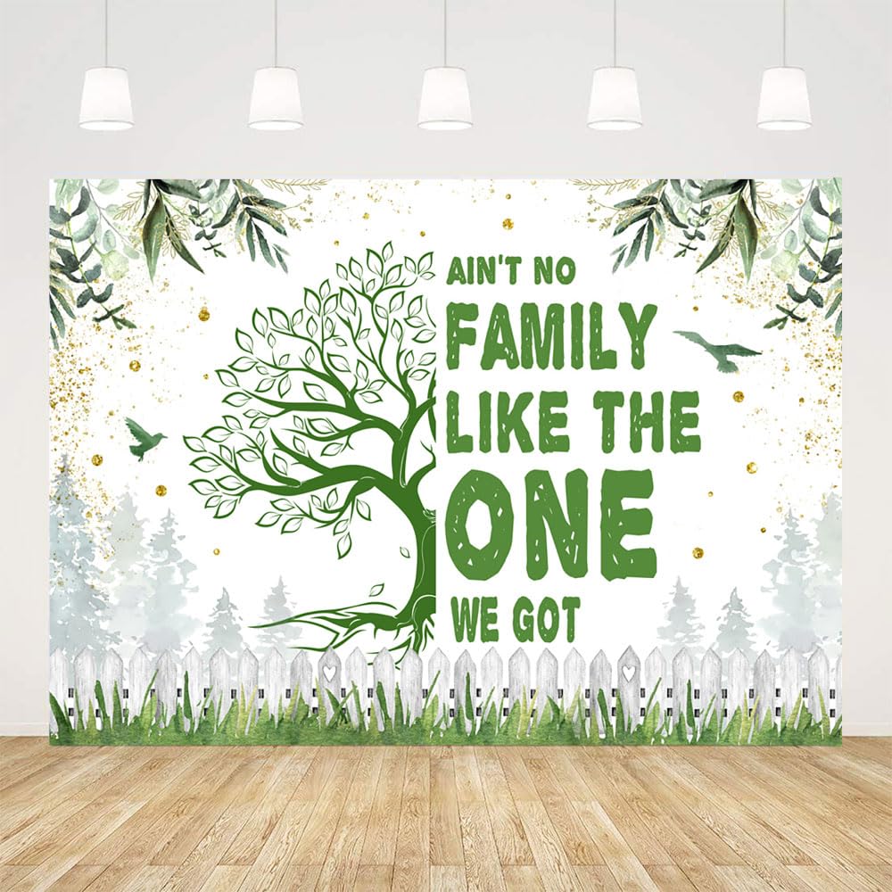 Ticuenicoa 10X7Ft Family Reunion Backdrop Family Tree Leaves Welcome To Our Family Members Photography Background Gathering Gold