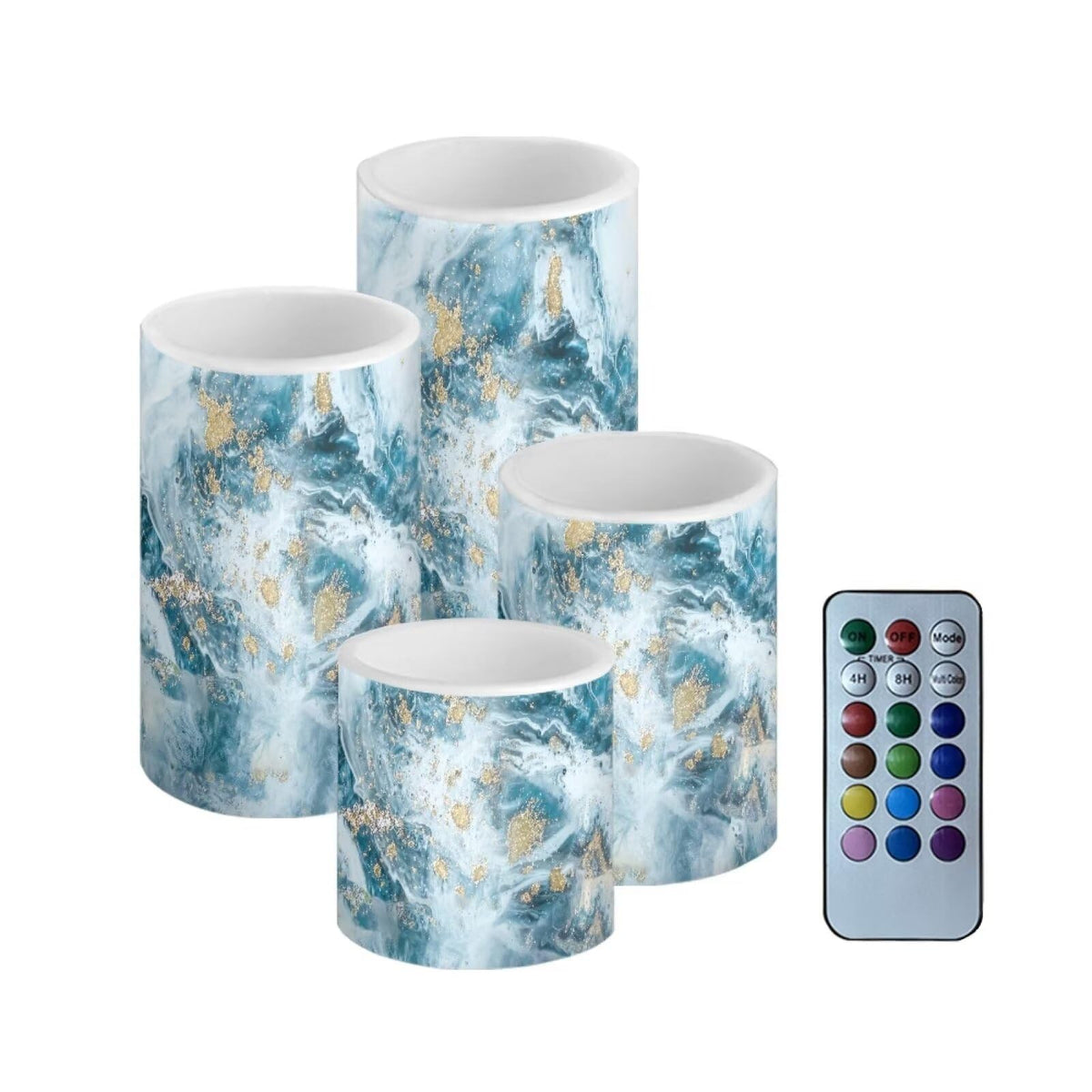 Netilgen Flameless Led Battery Candles Pack Of 4 Waterproof Pillar Candles Tealights With 18-Key Timer Remote Colorful Lights Fo