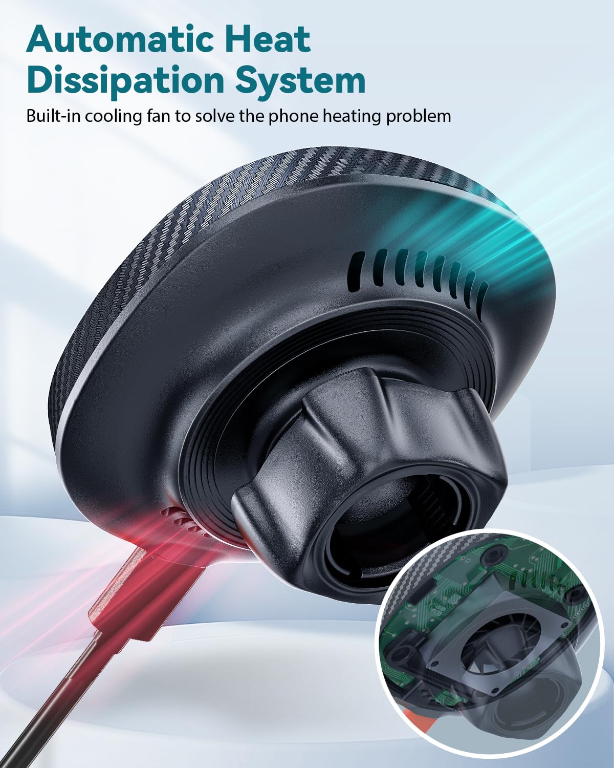 Exeliq Cup Holder Charger Mount For Magsafe, Wireless Magnetic Car Mount Charger With Heat Dissipation System, Fast Charging Pho