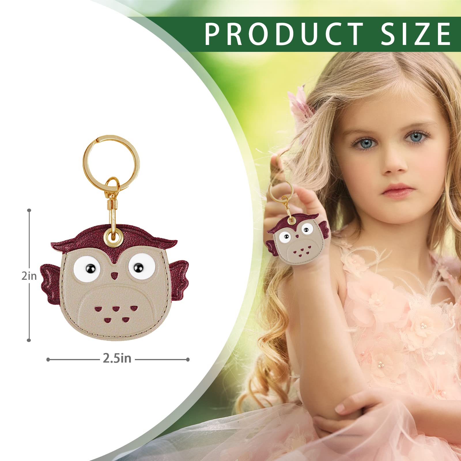 Leather Keychain Case Holder Compatible With Apple Airtag, Gps Airtag Keychain Finder Tracker With Key Ring, Anti Scratch Protec