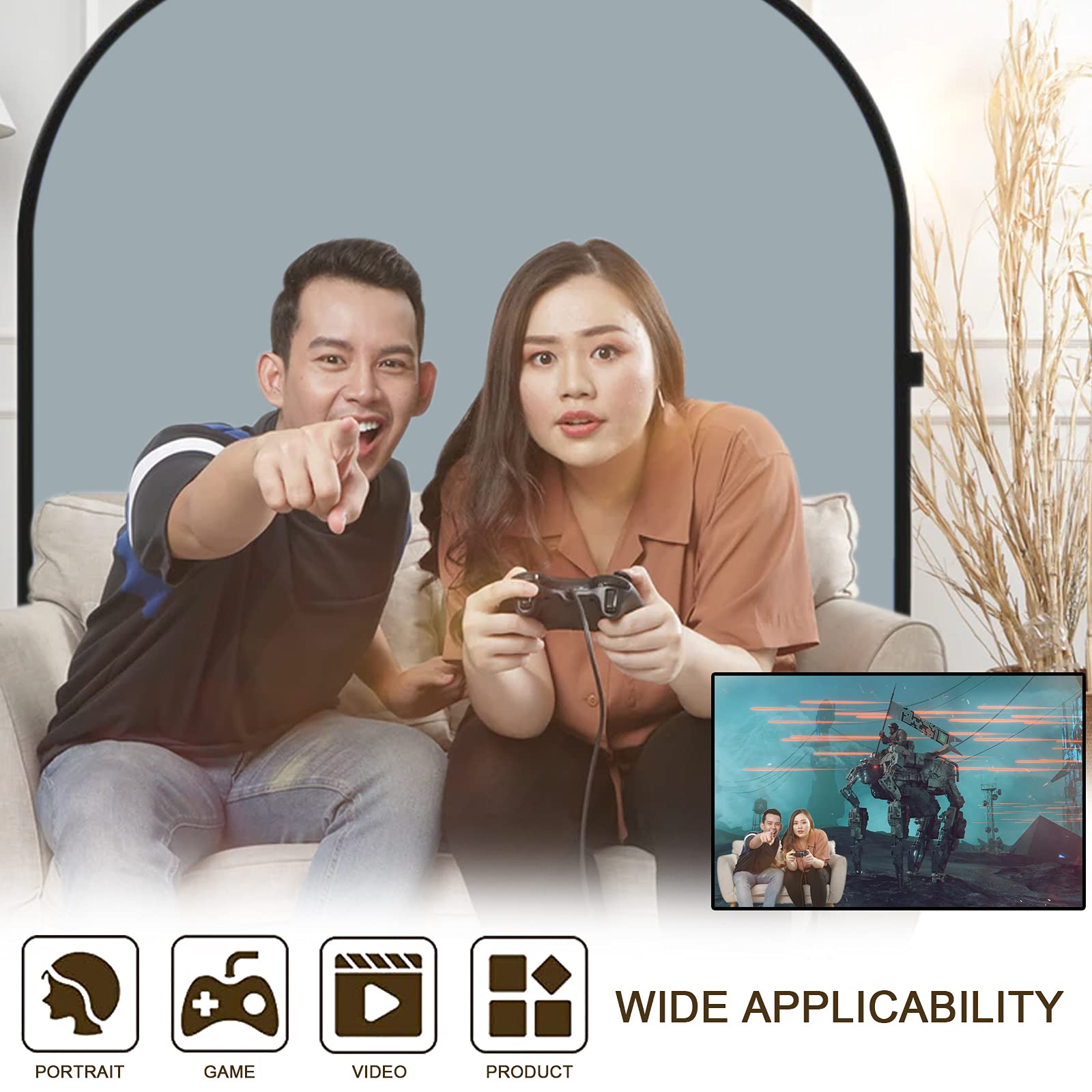 Fotoconic Chromakey Blue/Gray Screen Collapsible Backdrop, 5'X7'/150X200Cm Chroma Key Double Sided Pop Out Twist Background, Fol