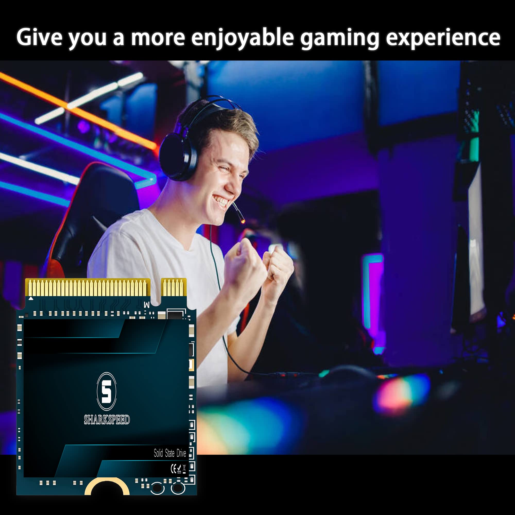 Sharkspeed M.2 2230 Ssd 2Tb Nvme Pcie Gen4.0X4, Internal Solid State Drive Speed Up To 5500Mb/S, Compatible With Steam Deck, Mic