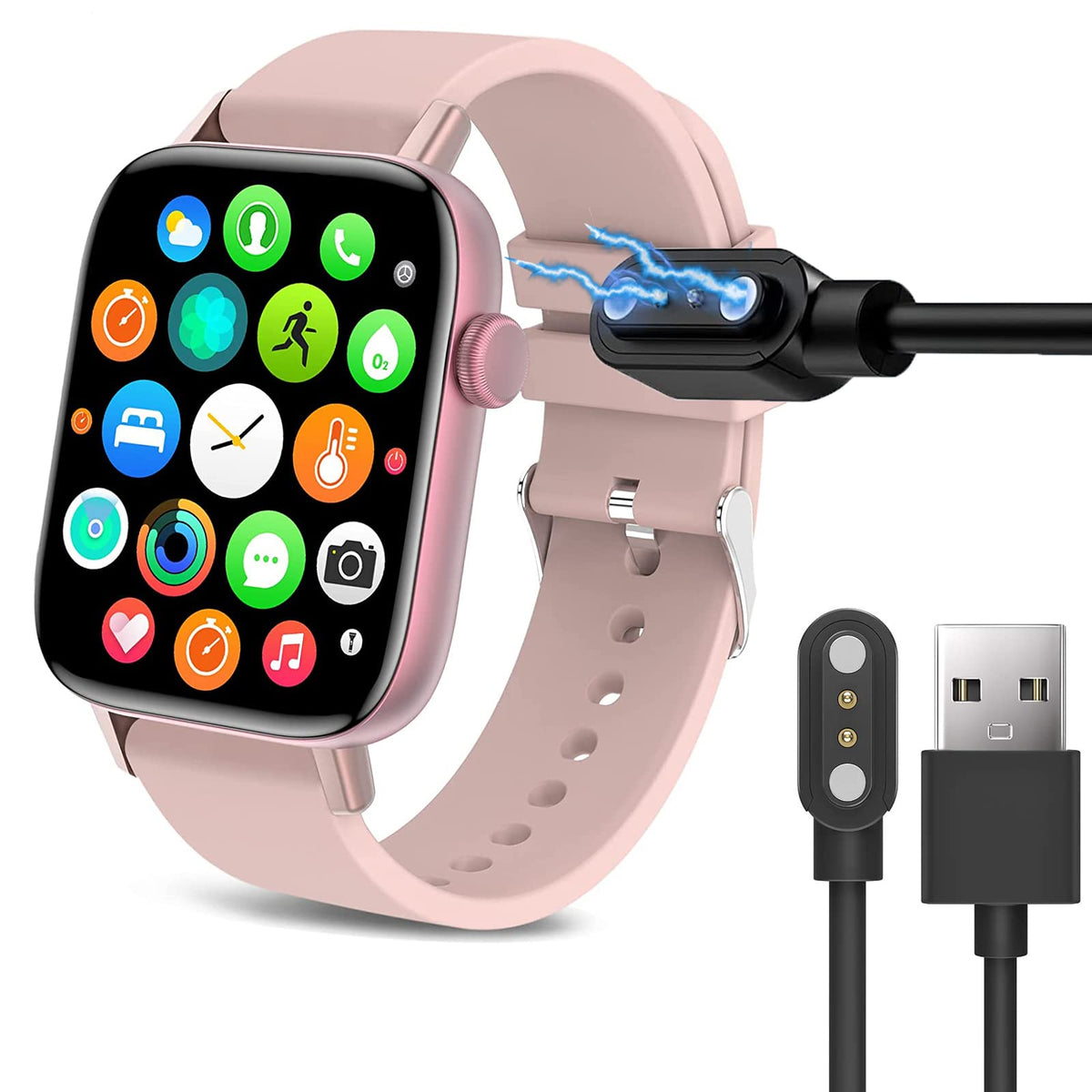 Compatible For Pjyubvor Smart Watch Charger, 2 Pin Magnetic Usb Replacement Charging Compatible For Souyie T49/Pjyubvor T49 1.9/