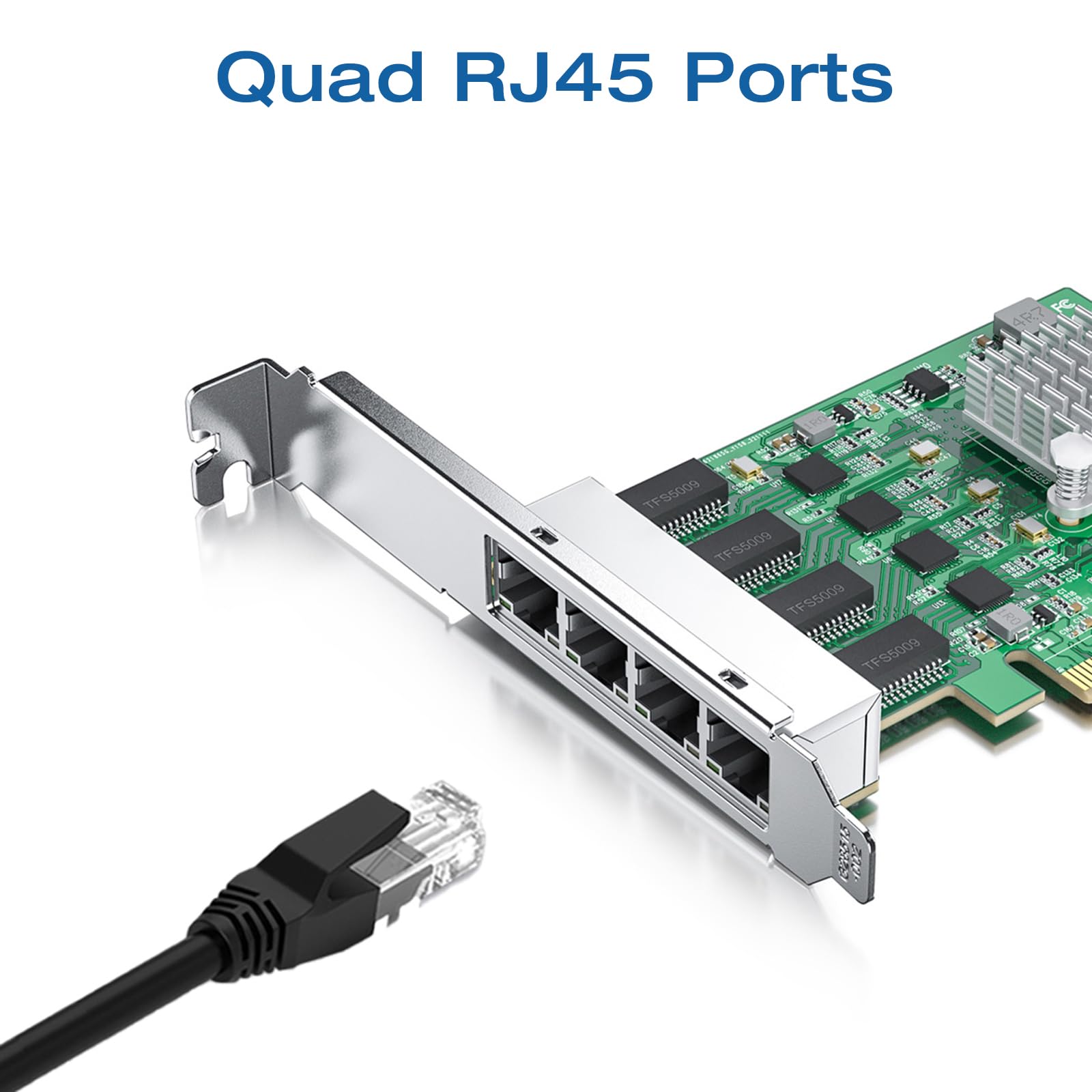 2.5Gbase T Pcie Nic With Realtek Rtl8125 Chip, 2.5Gb Network Card, 2500/1000/100 Mbps,Quad Rj45 Ports, Pcie X4, Ethernet Card Fo