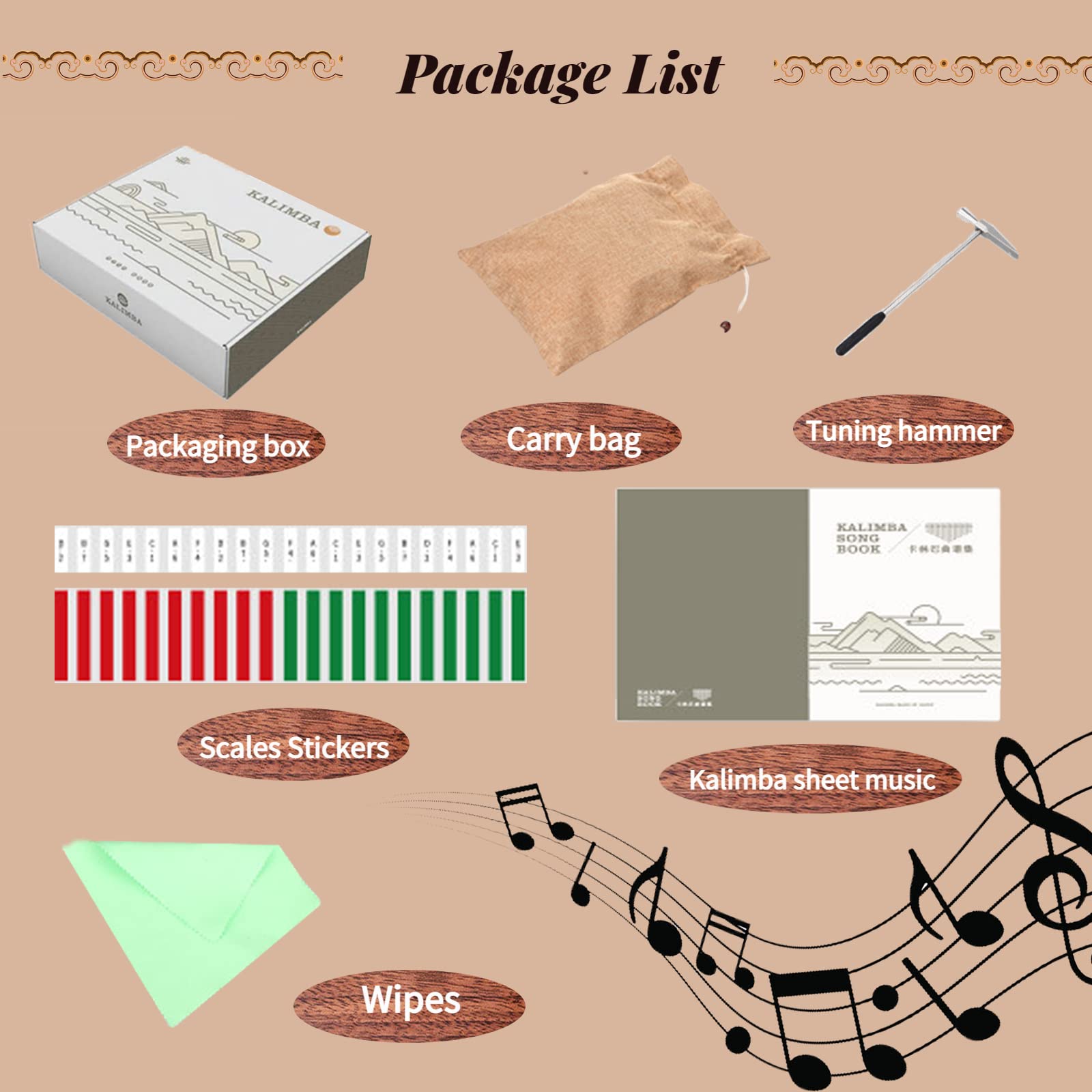 Hluru Kalimba Thumb Piano (21 Keys Walnut Wood)