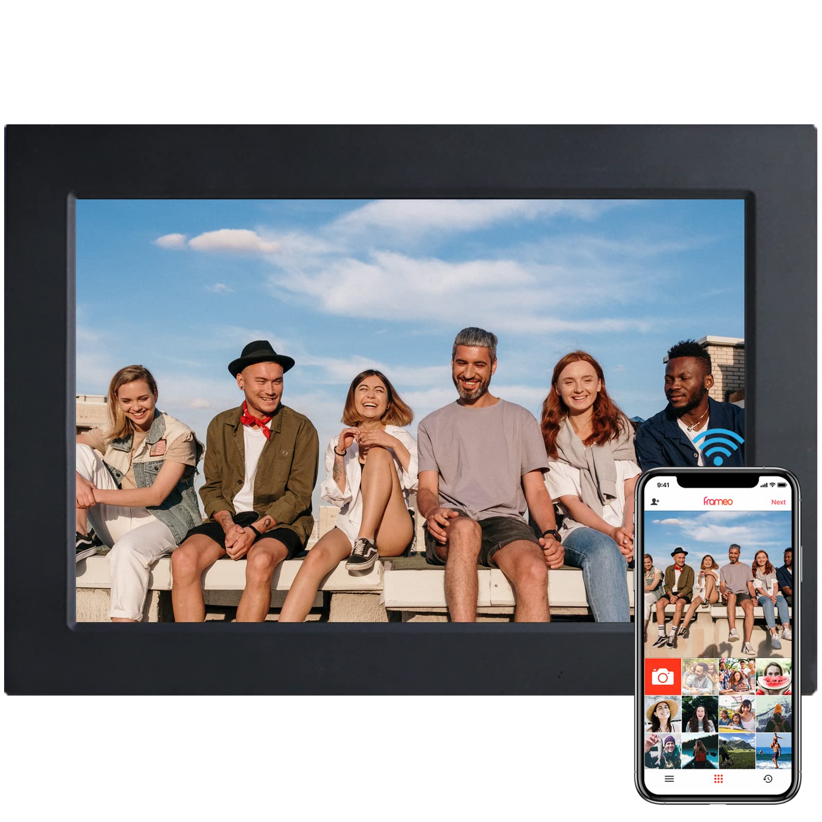 Wifi Digital Photo Frame 10.1 Inch Picture Frame With 16 Gb Storage, 1920 * 1200 Ips Touch Screen Hd Display Smart Digital Frame