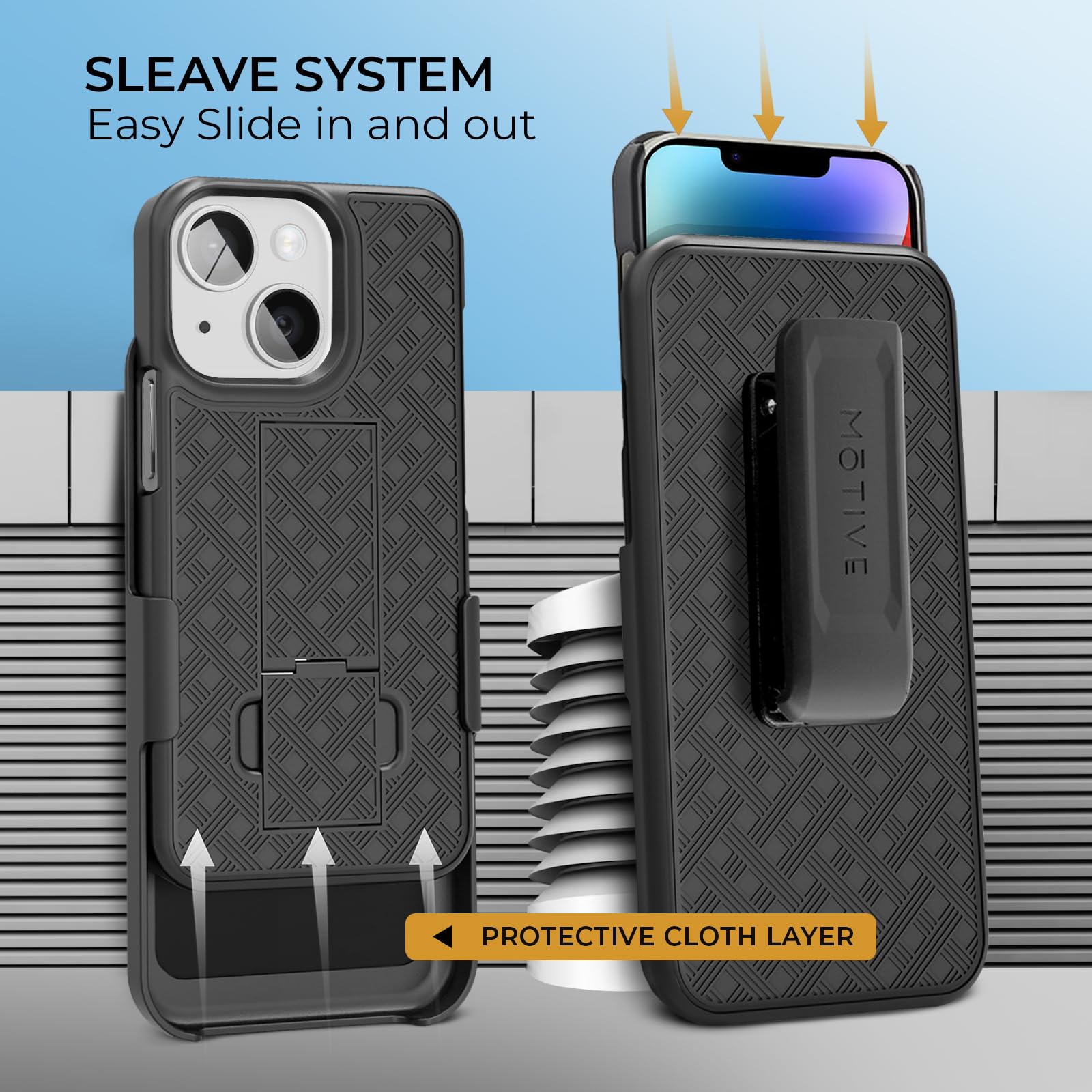 Motive For Iphone 14 Plus Holster Case, Belt Clip Case For Apple Iphone, Shell Holster Combo 14 Plus, Slim Rugged Drop Shockproo