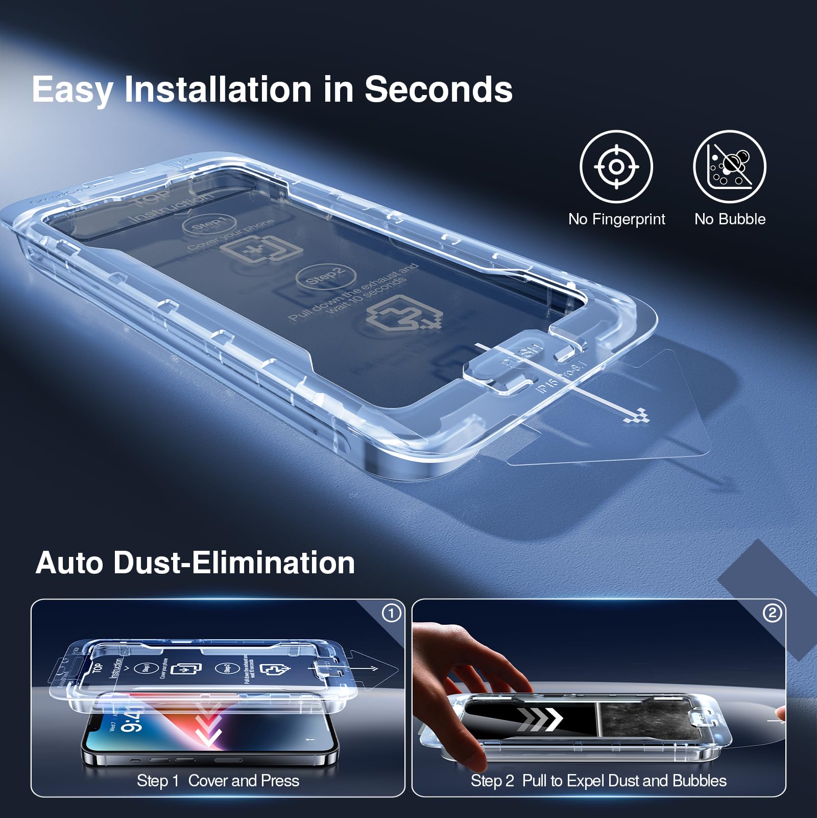 Smartdevil 2Pack For Iphone 13 Pro/13/14 Screen Protector Privacy, 9H Top Shatterproof [Military Grade Protection ] Anti Spy Pri