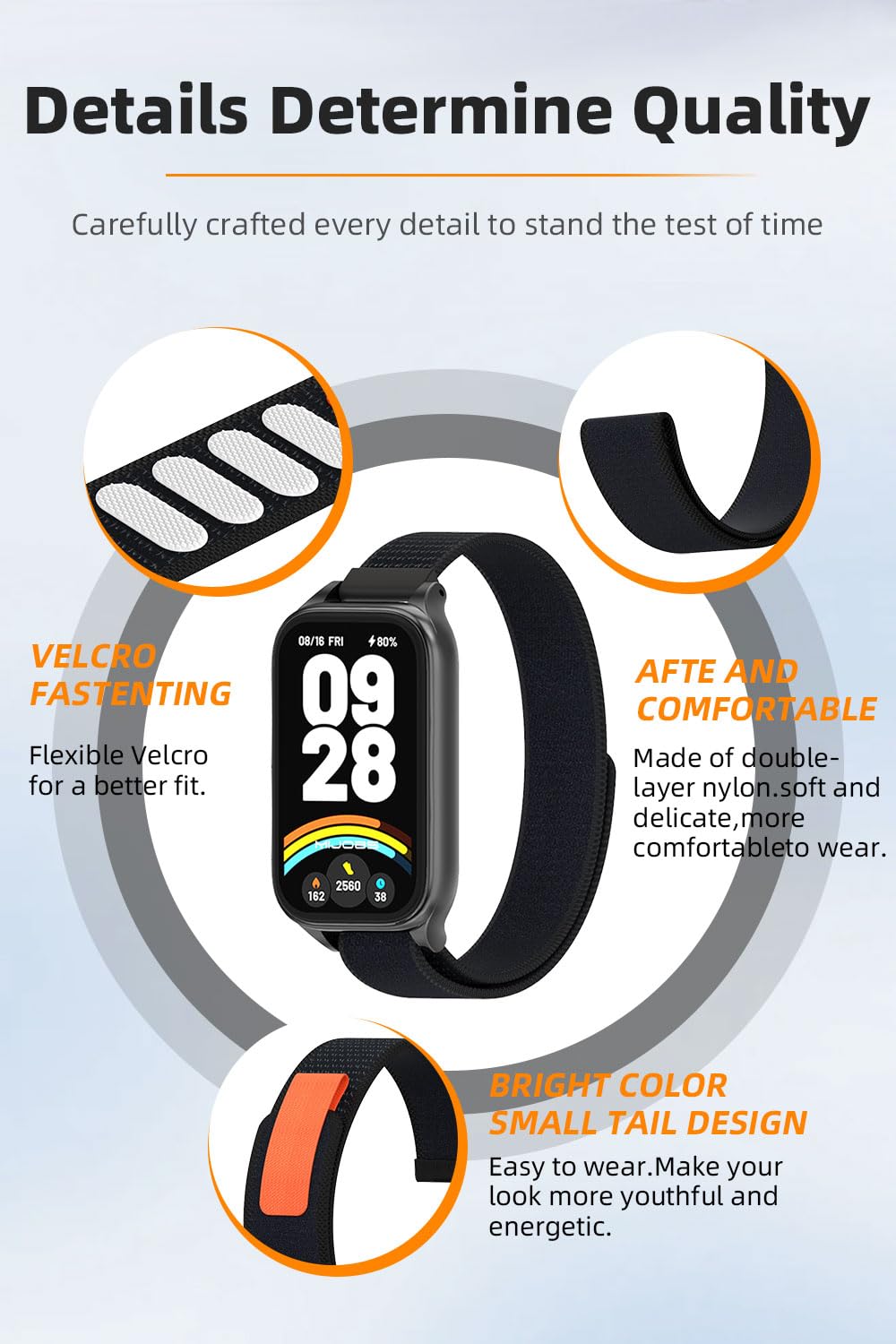 Mijobs Strap For Amazfit Band 7 Nylon Replacement Strap Watch Wristband Smart Bracelet Accessories For Amazfit 7 Fit Band