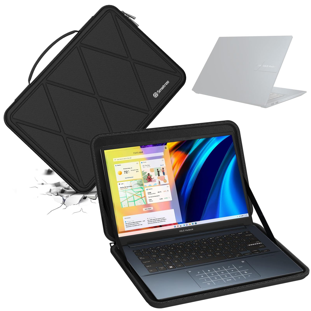 Smatree Hard EVA Protective Sleeve Case Compatible for 14 inch ASUS Vivobook Pro 14 OLED (M6400) Laptop, for ASUS Chromebook C424/C423 Laptop 14 inch Notebook Bag (X8256)